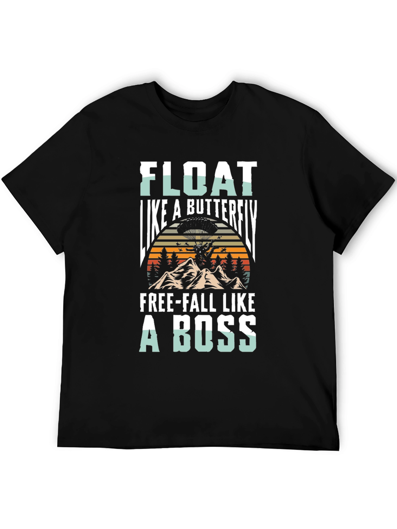 Float Like A Butterfly Mens Black T-Shirt