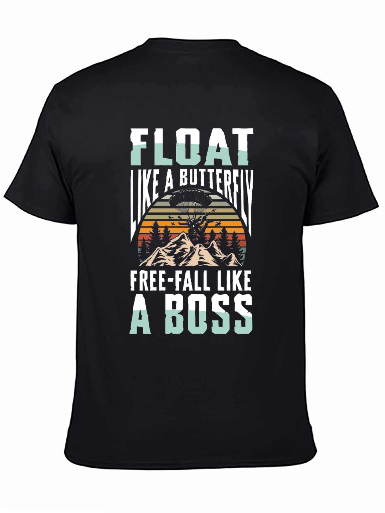 Float Like A Butterfly Mens Black T-Shirt