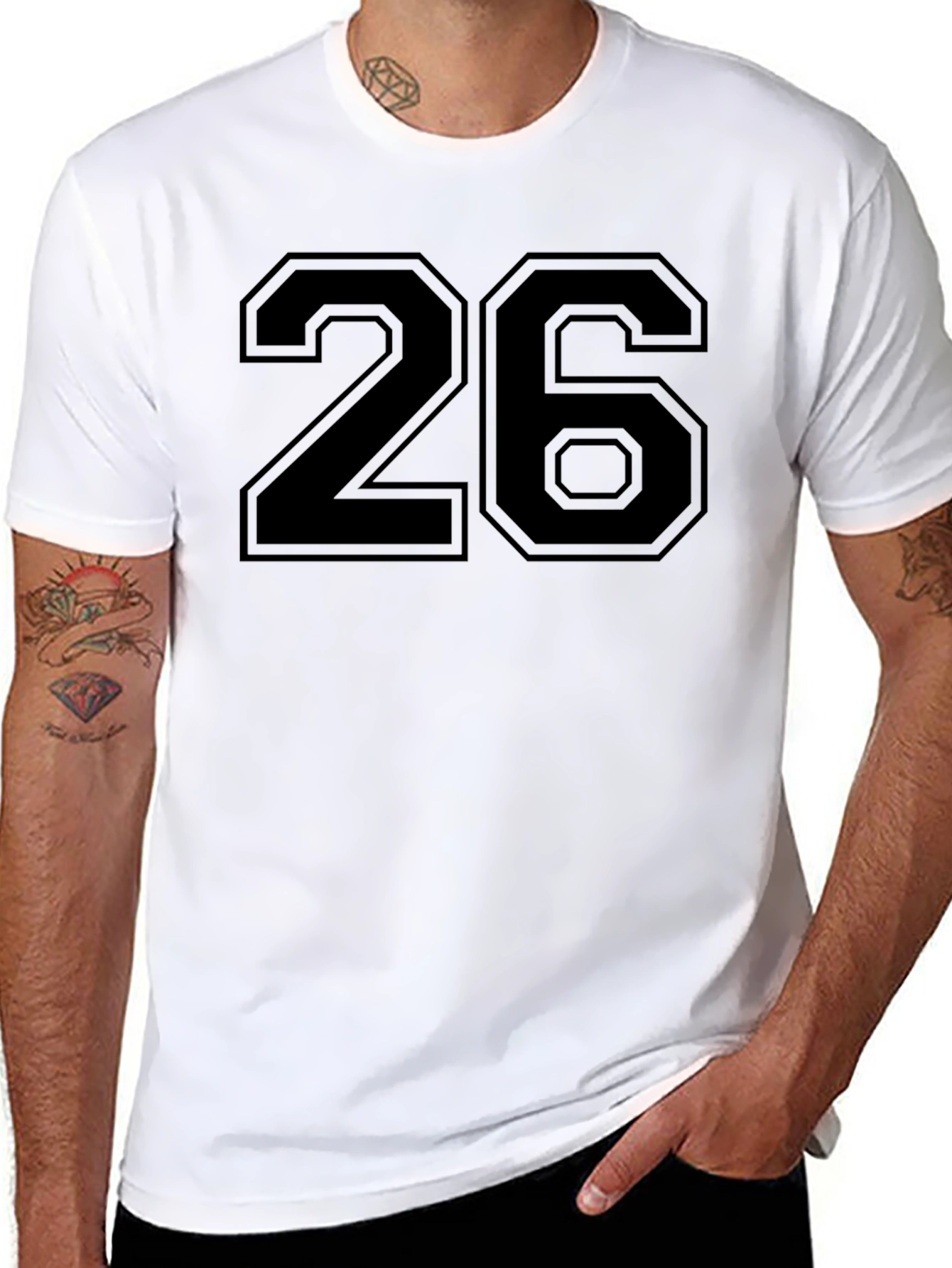 Number 26 Black Graphic Tee Shirt