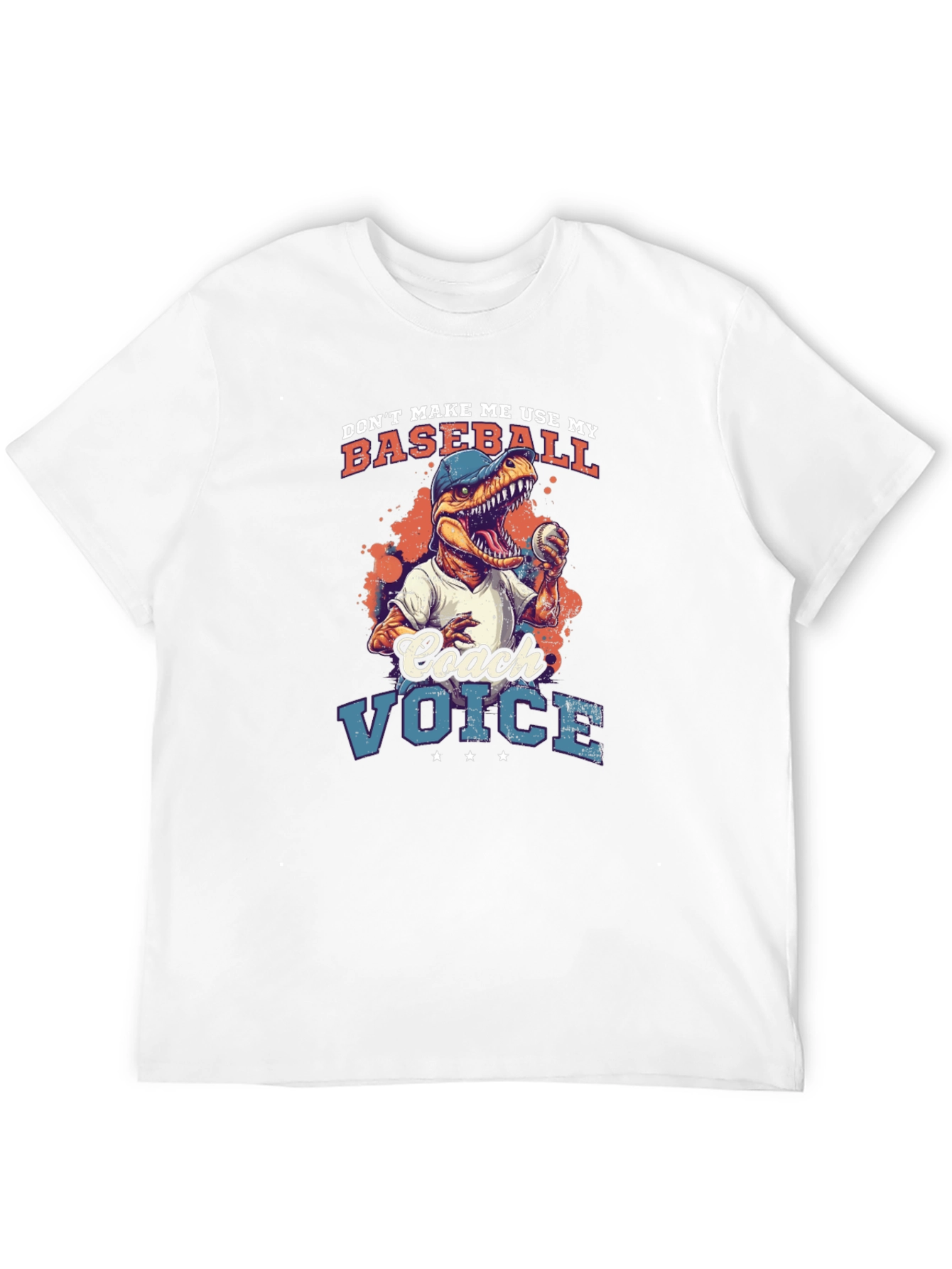 Dino Baseball Coach T-Shirt - Funny Graphic Tee