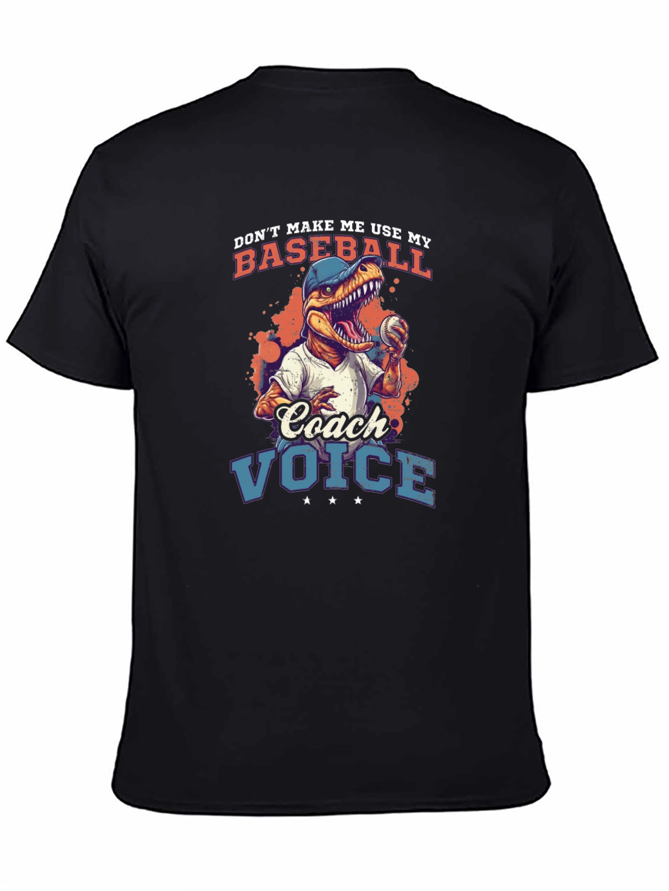 Dino Baseball Coach T-Shirt - Funny Graphic Tee