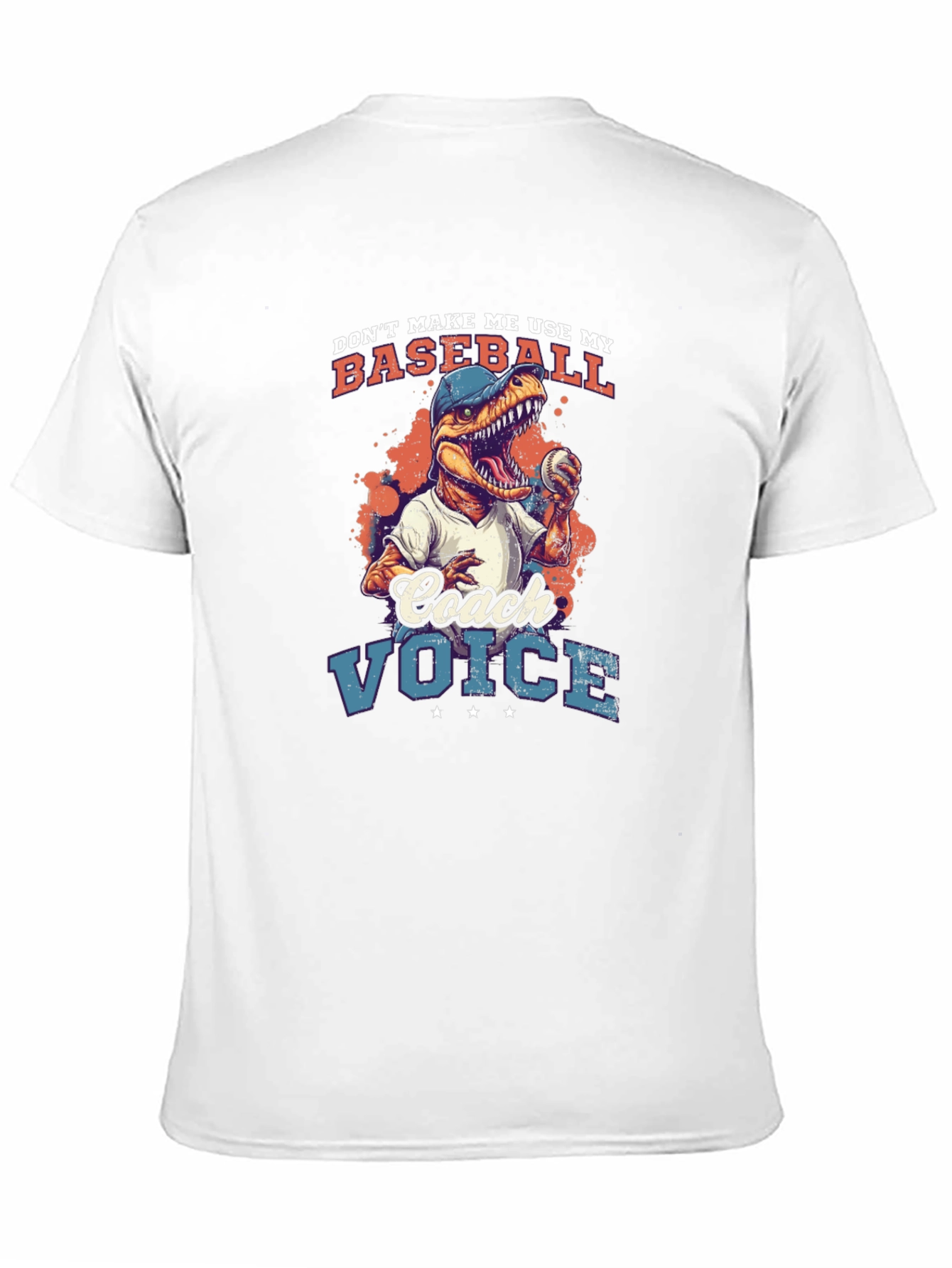 Dino Baseball Coach T-Shirt - Funny Graphic Tee
