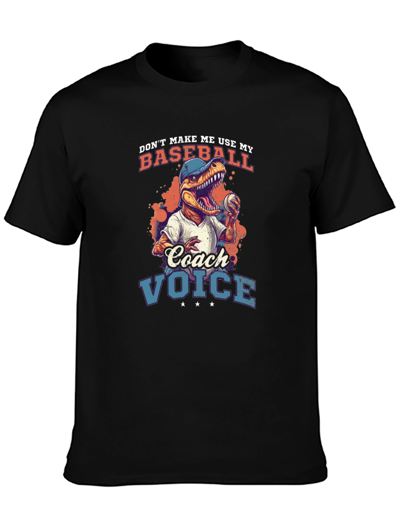 Dino Baseball Coach T-Shirt - Funny Graphic Tee