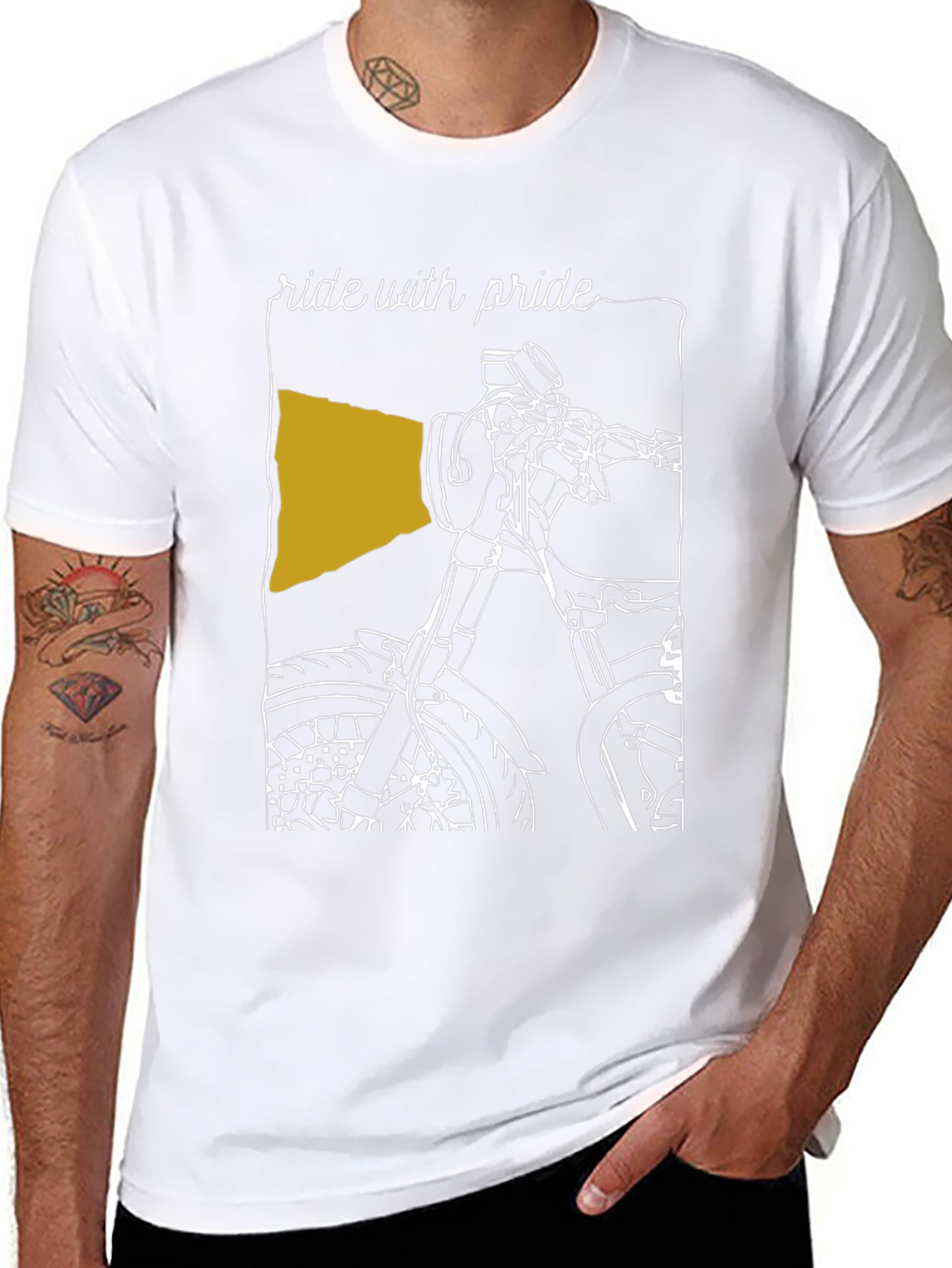 Ride with Pride T-Shirt - Motorcycle Design
