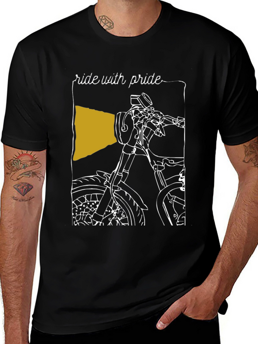 Ride with Pride T-Shirt - Motorcycle Design