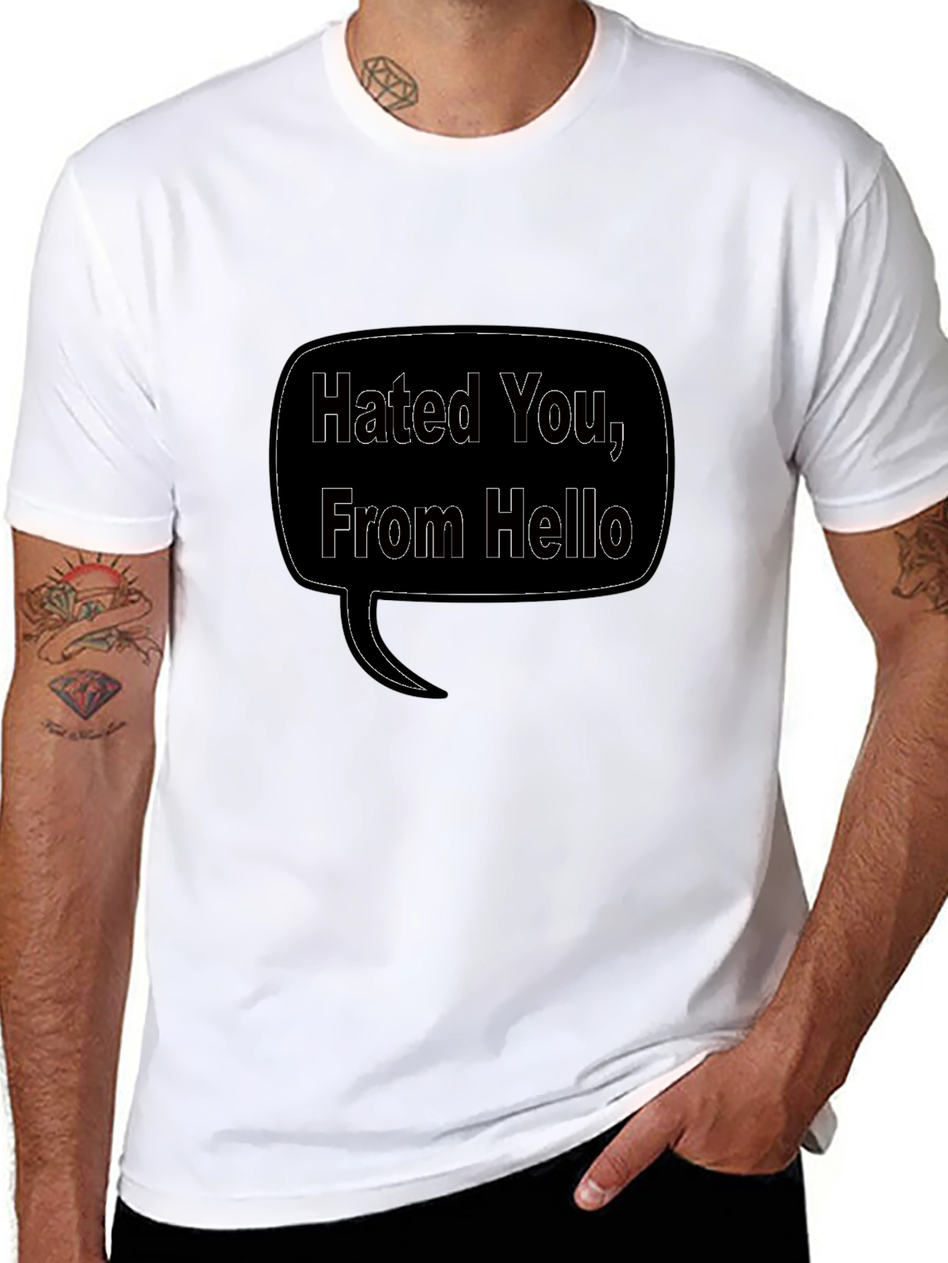 Hated You From Hello Graphic Black T-Shirt