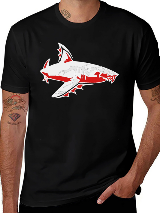 Shark Graphic Black Tee - Bold and Stylish