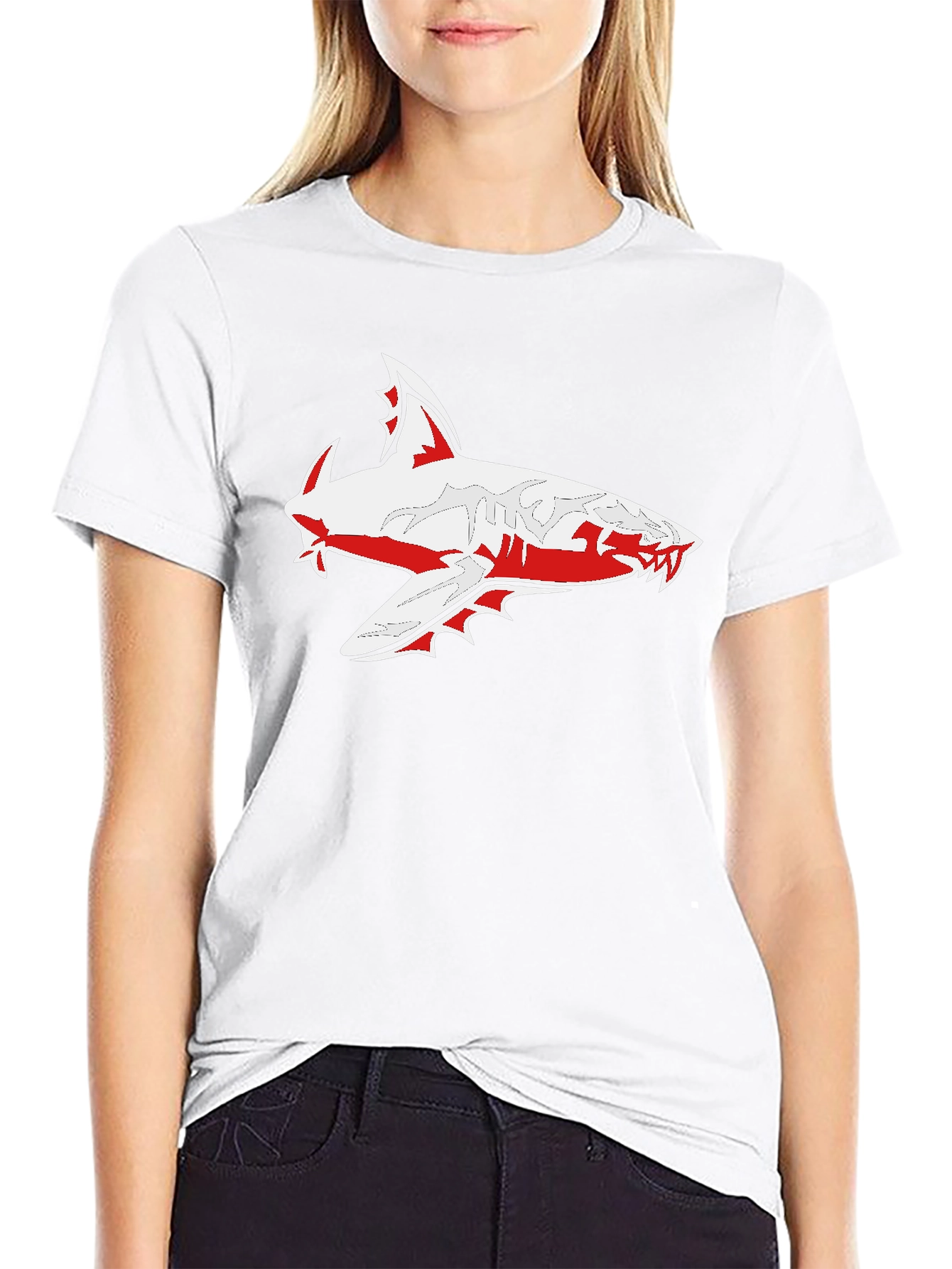 Shark Graphic Black Tee - Bold and Stylish