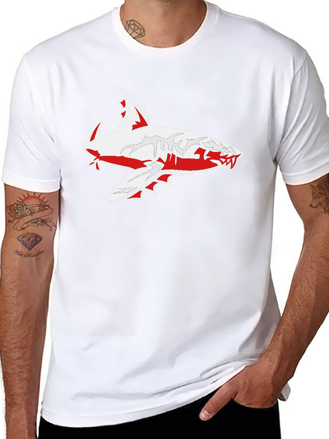 Shark Graphic Black Tee - Bold and Stylish