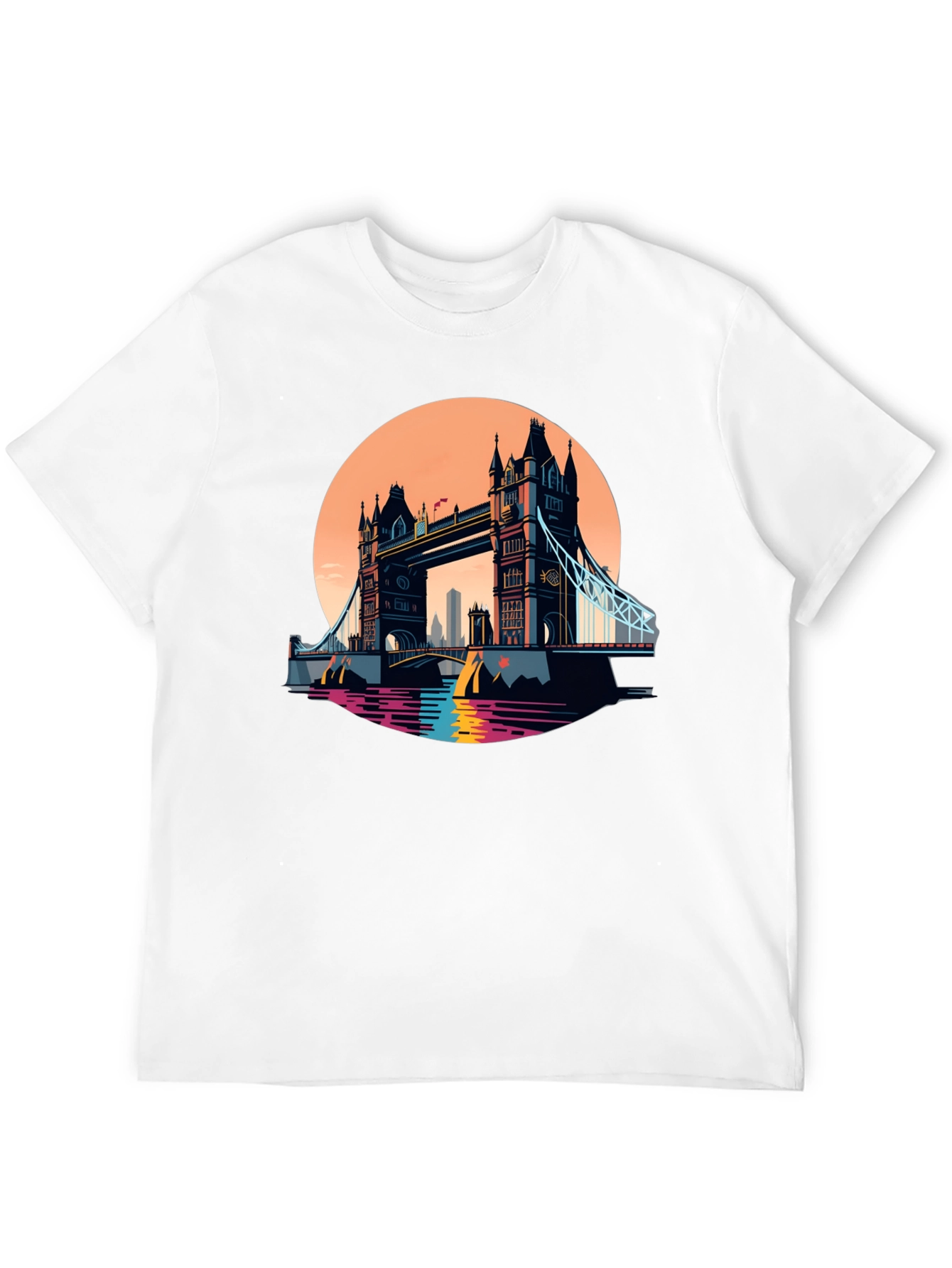 Tower Bridge London Graphic Tee - Retro Cityscape Shirt