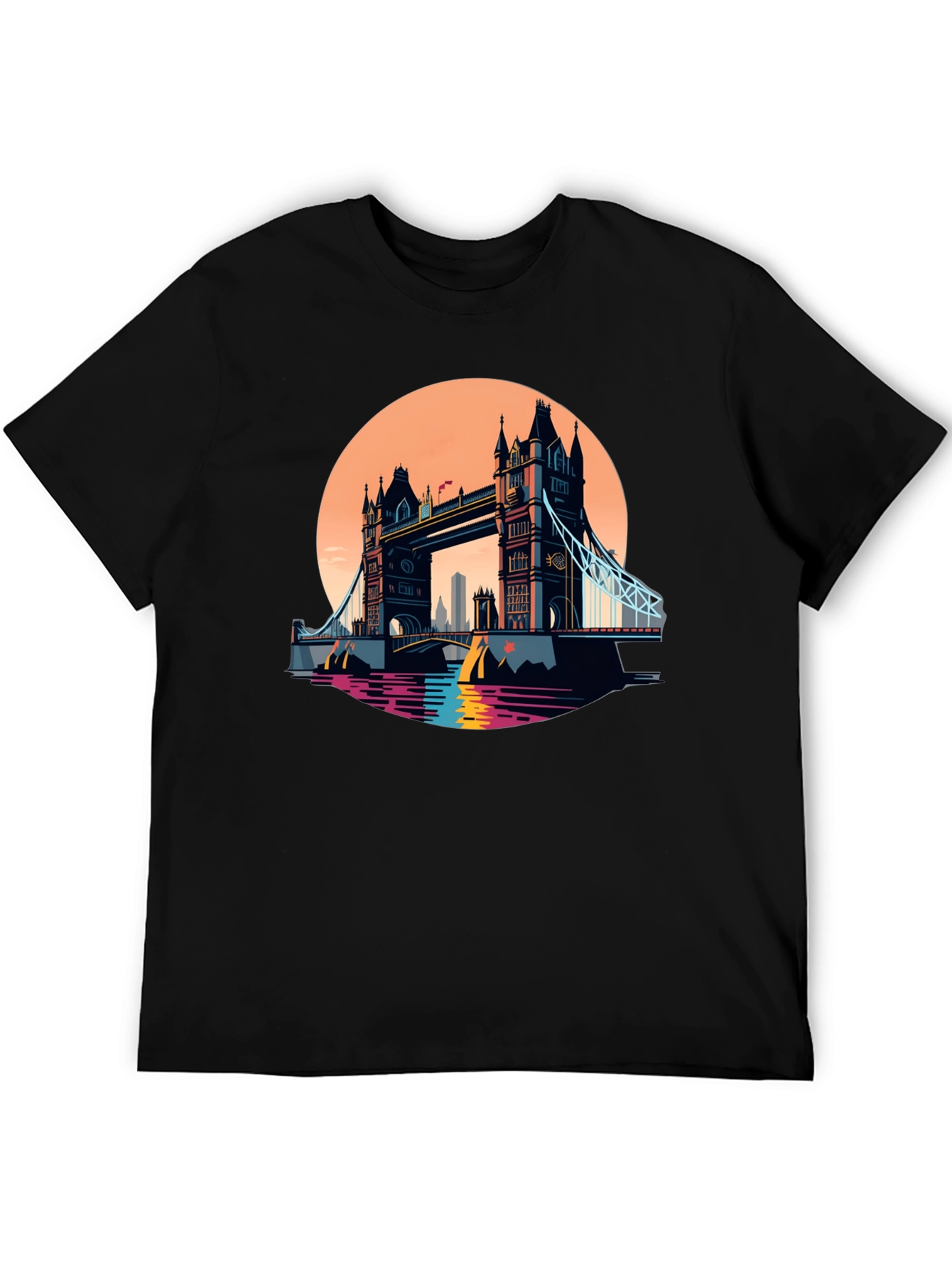 Tower Bridge London Graphic Tee - Retro Cityscape Shirt