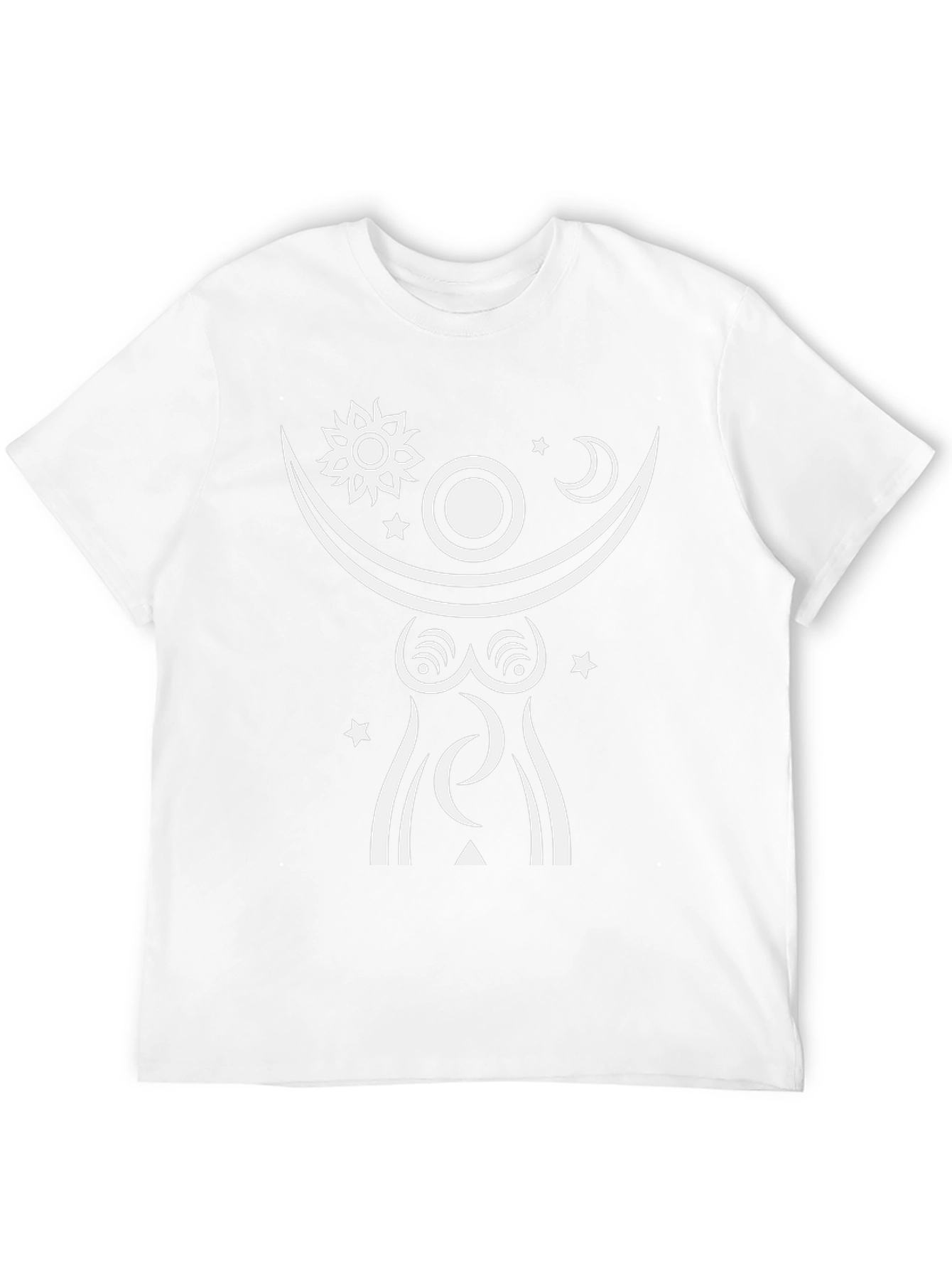 Celestial Goddess Graphic Tee - Black Cotton Shirt
