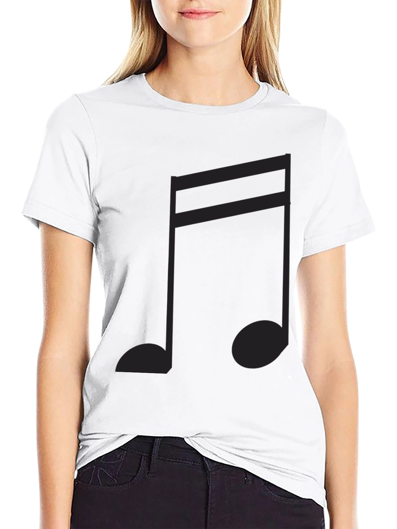 Musical Note Graphic Black T-Shirt