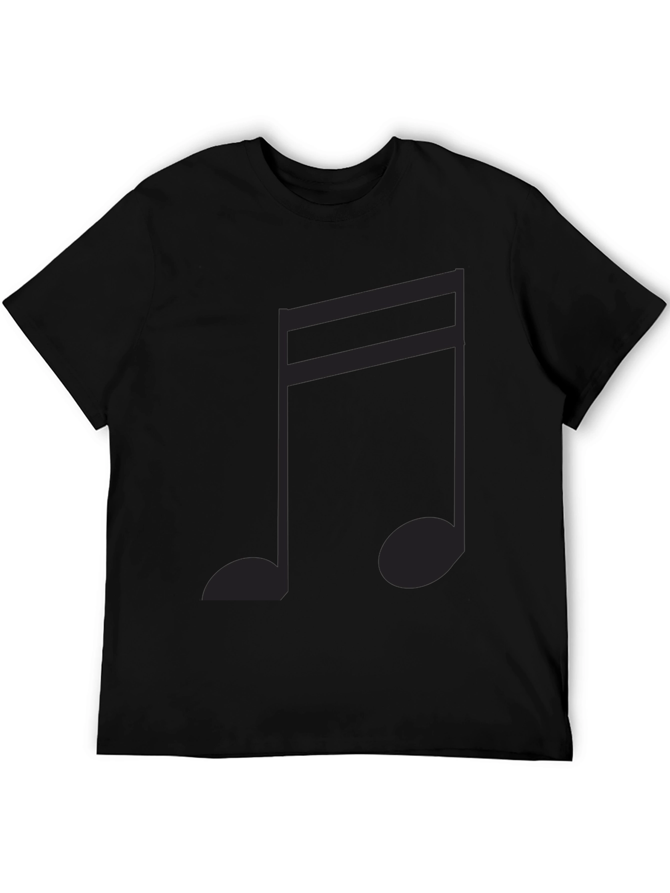 Musical Note Graphic Black T-Shirt