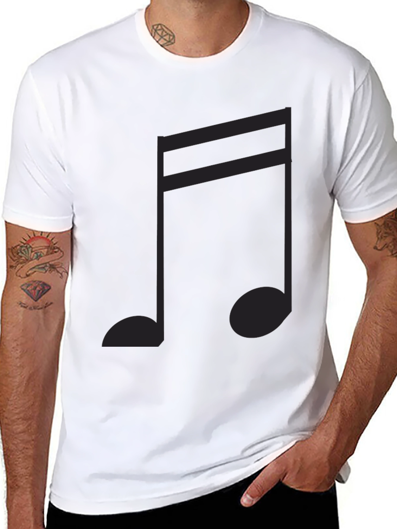 Musical Note Graphic Black T-Shirt