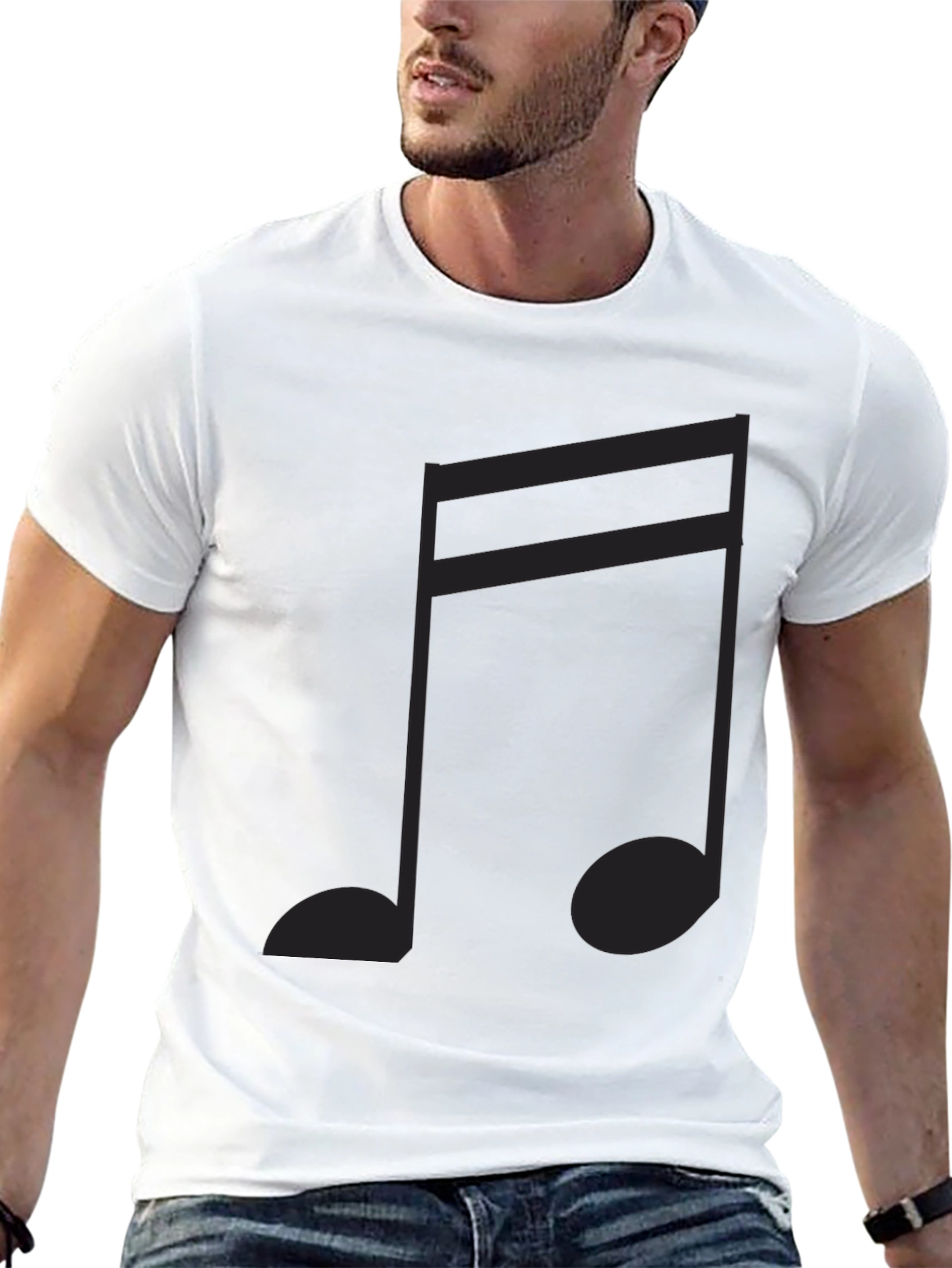 Musical Note Graphic Black T-Shirt