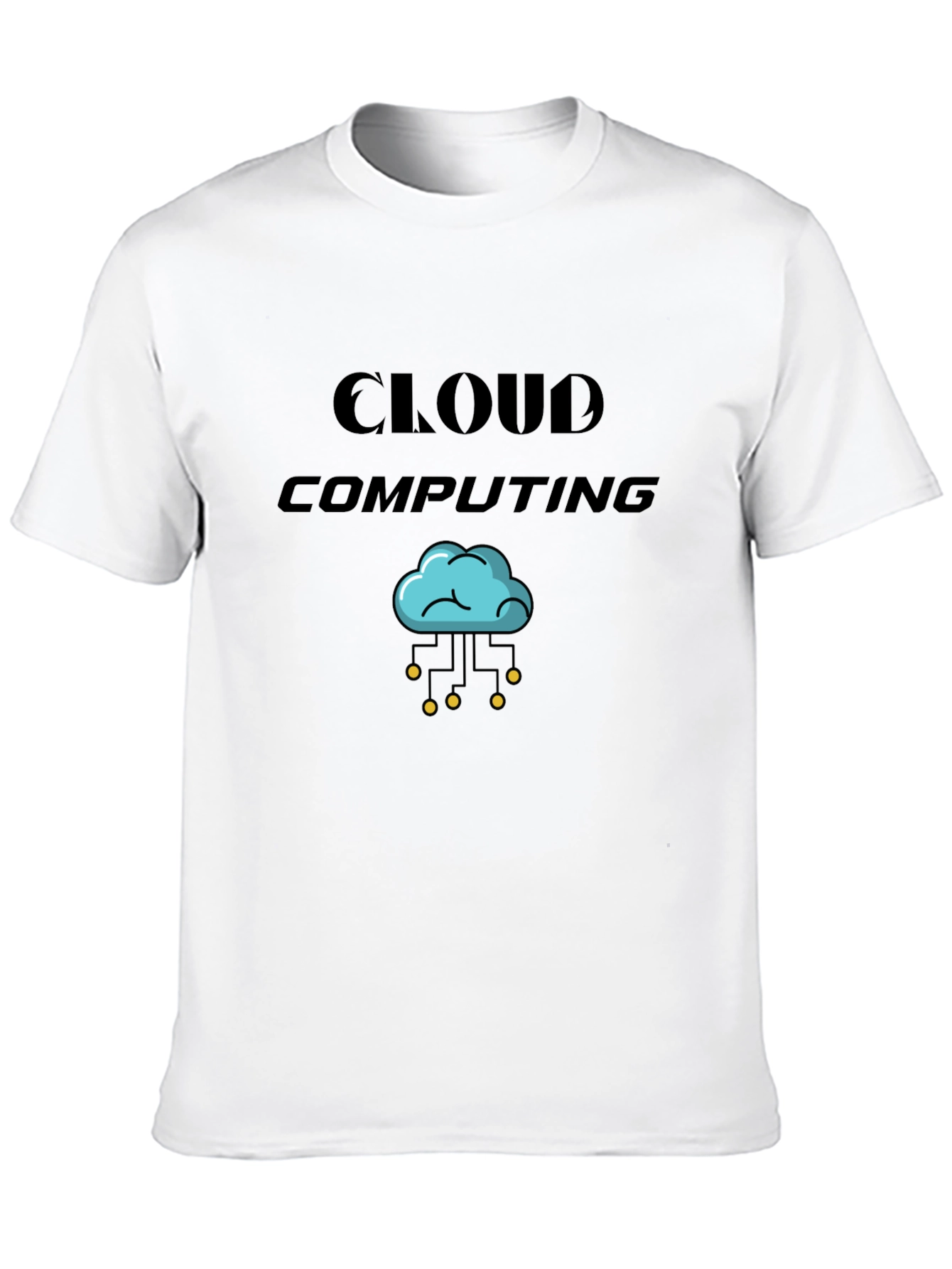 Cloud Computing Graphic Tee - Black Cotton T-Shirt