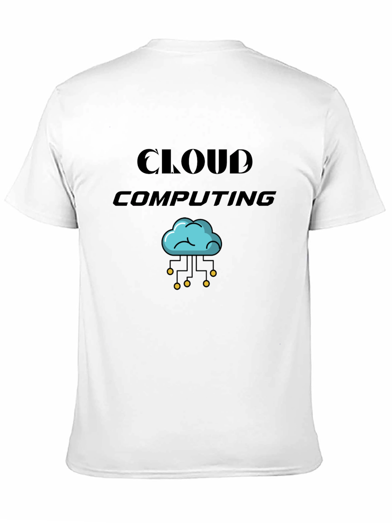 Cloud Computing Graphic Tee - Black Cotton T-Shirt