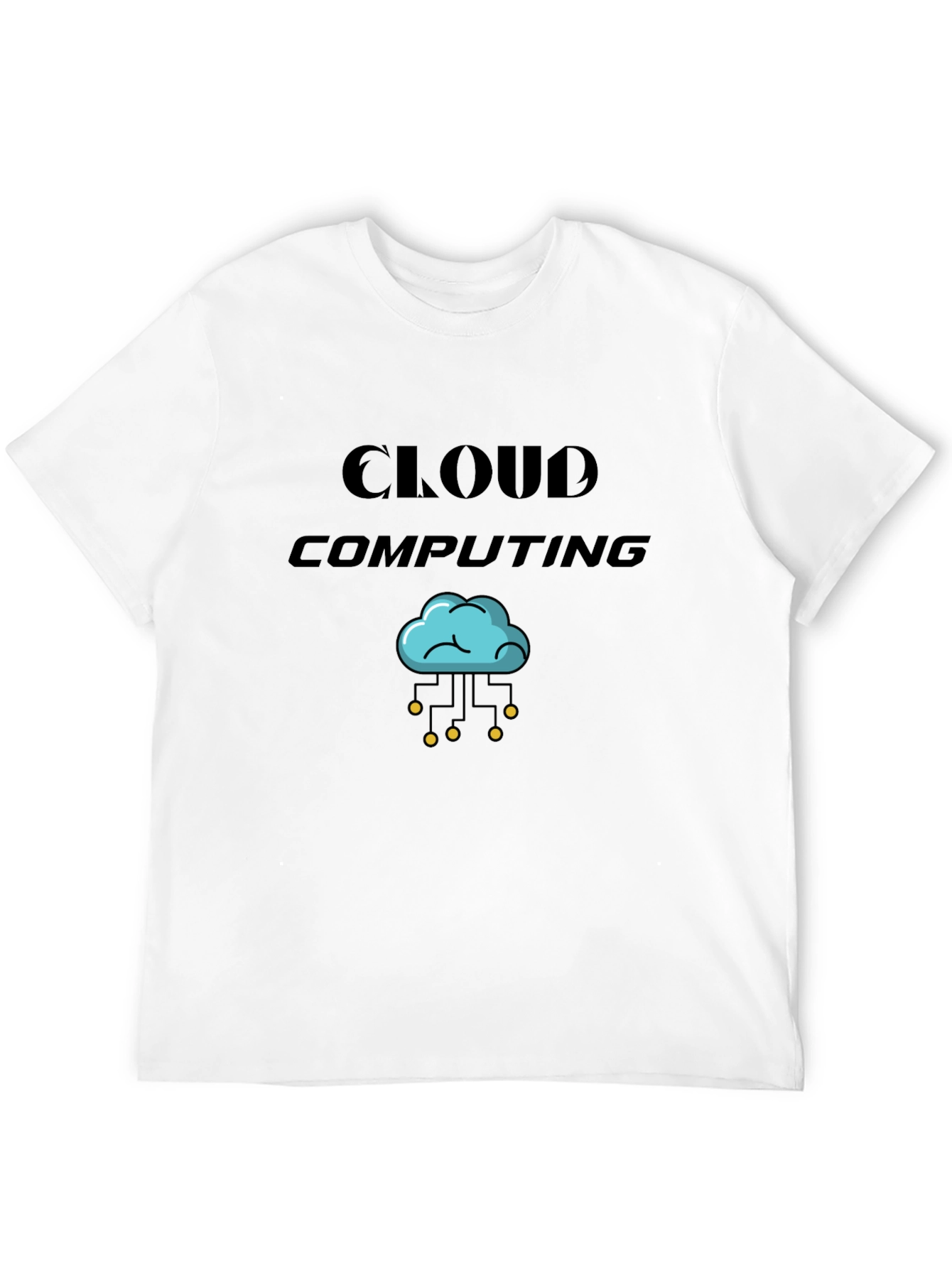 Cloud Computing Graphic Tee - Black Cotton T-Shirt