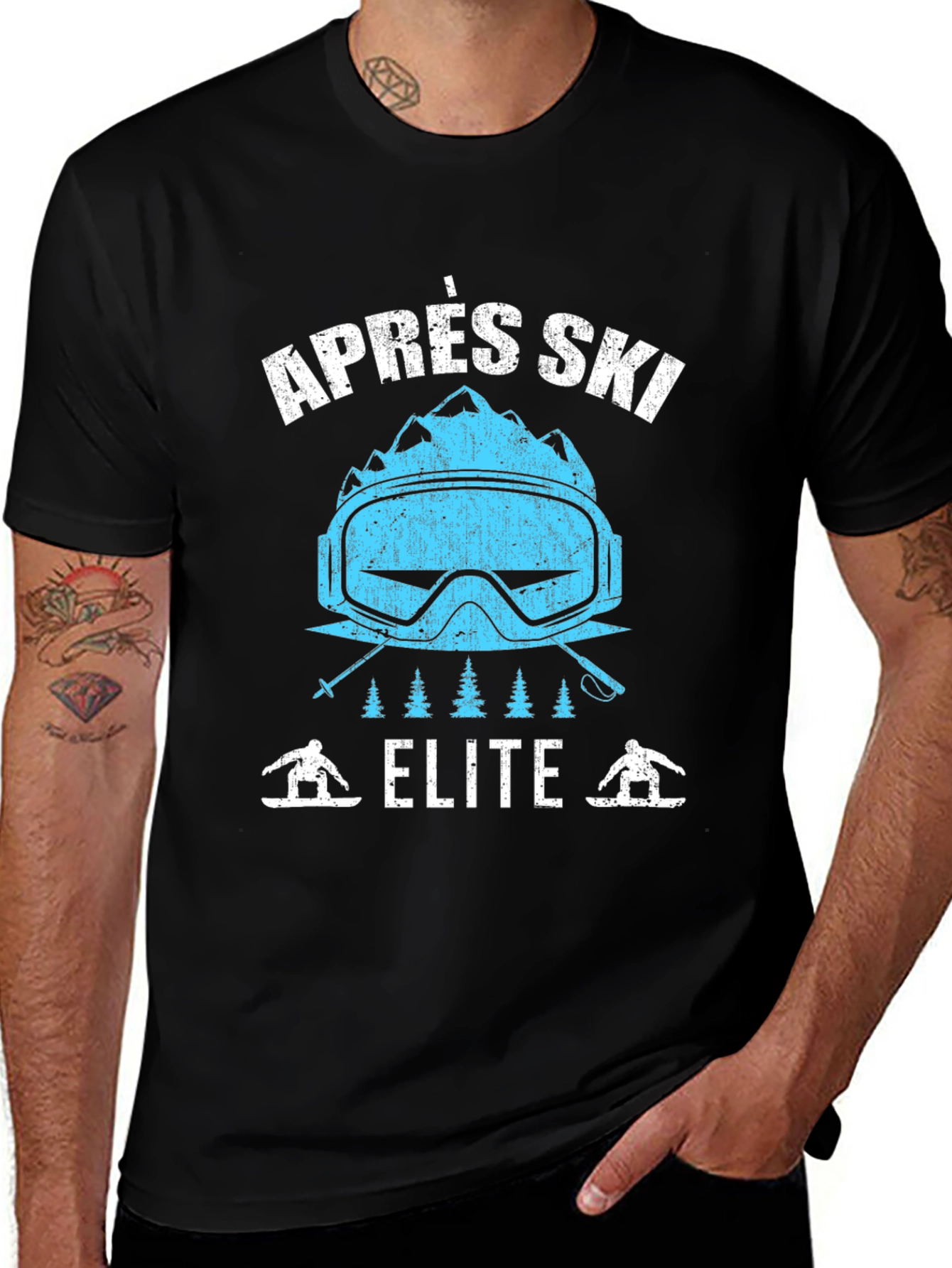 Après Ski Elite Graphic Tee - Black Cotton T-Shirt