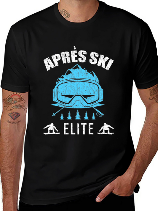 Après Ski Elite Graphic Tee - Black Cotton T-Shirt