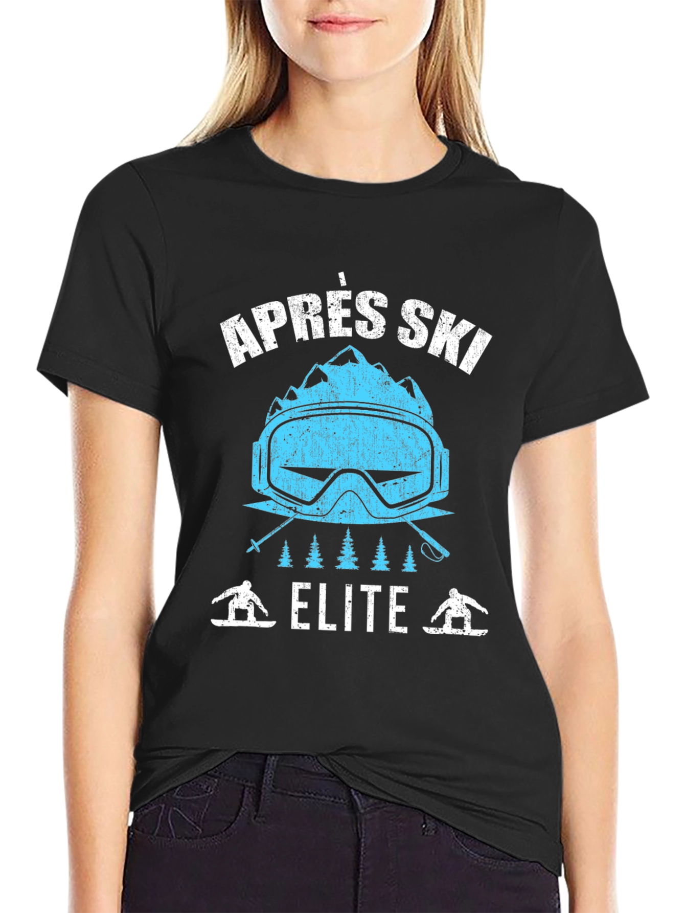Après Ski Elite Graphic Tee - Black Cotton T-Shirt