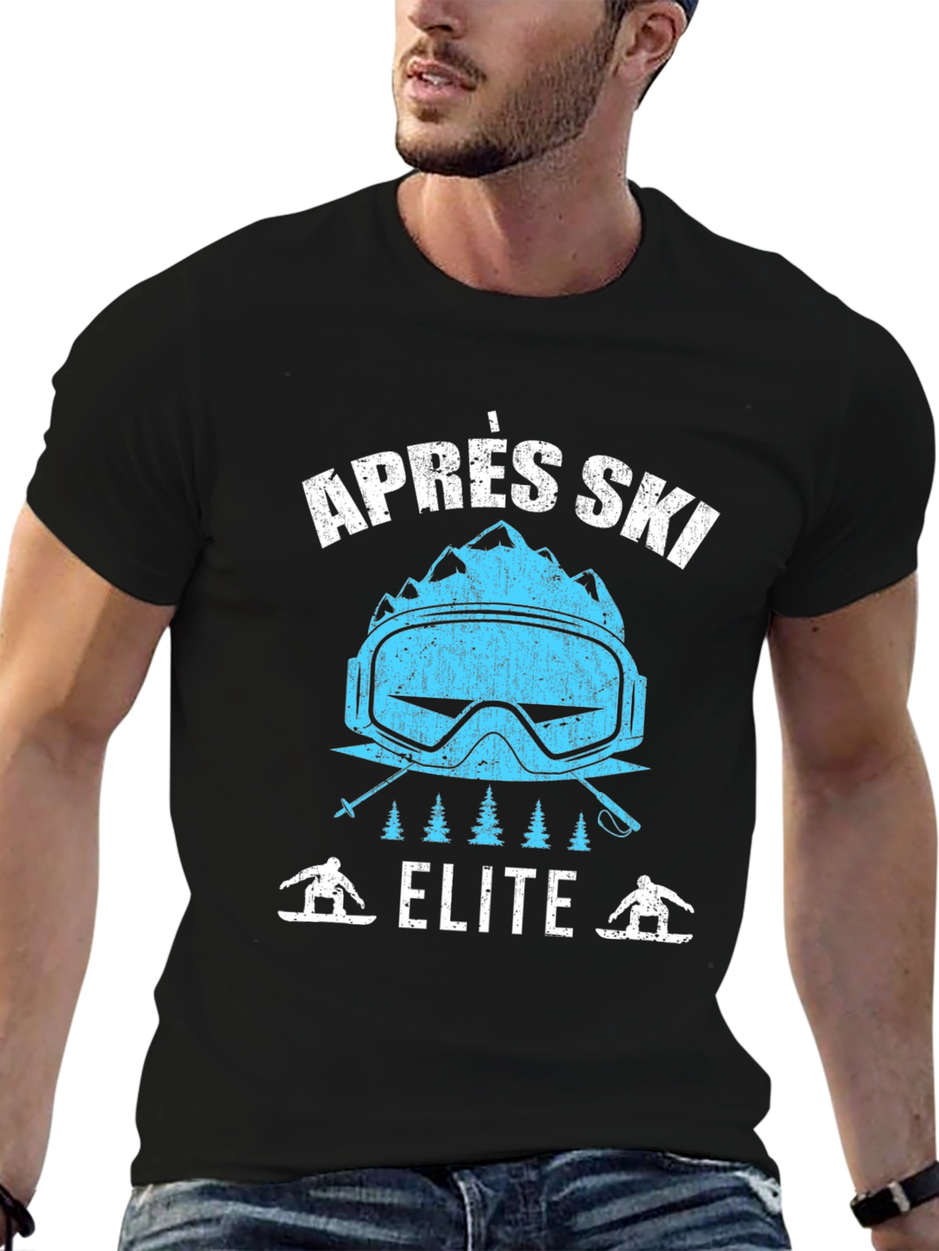 Après Ski Elite Graphic Tee - Black Cotton T-Shirt