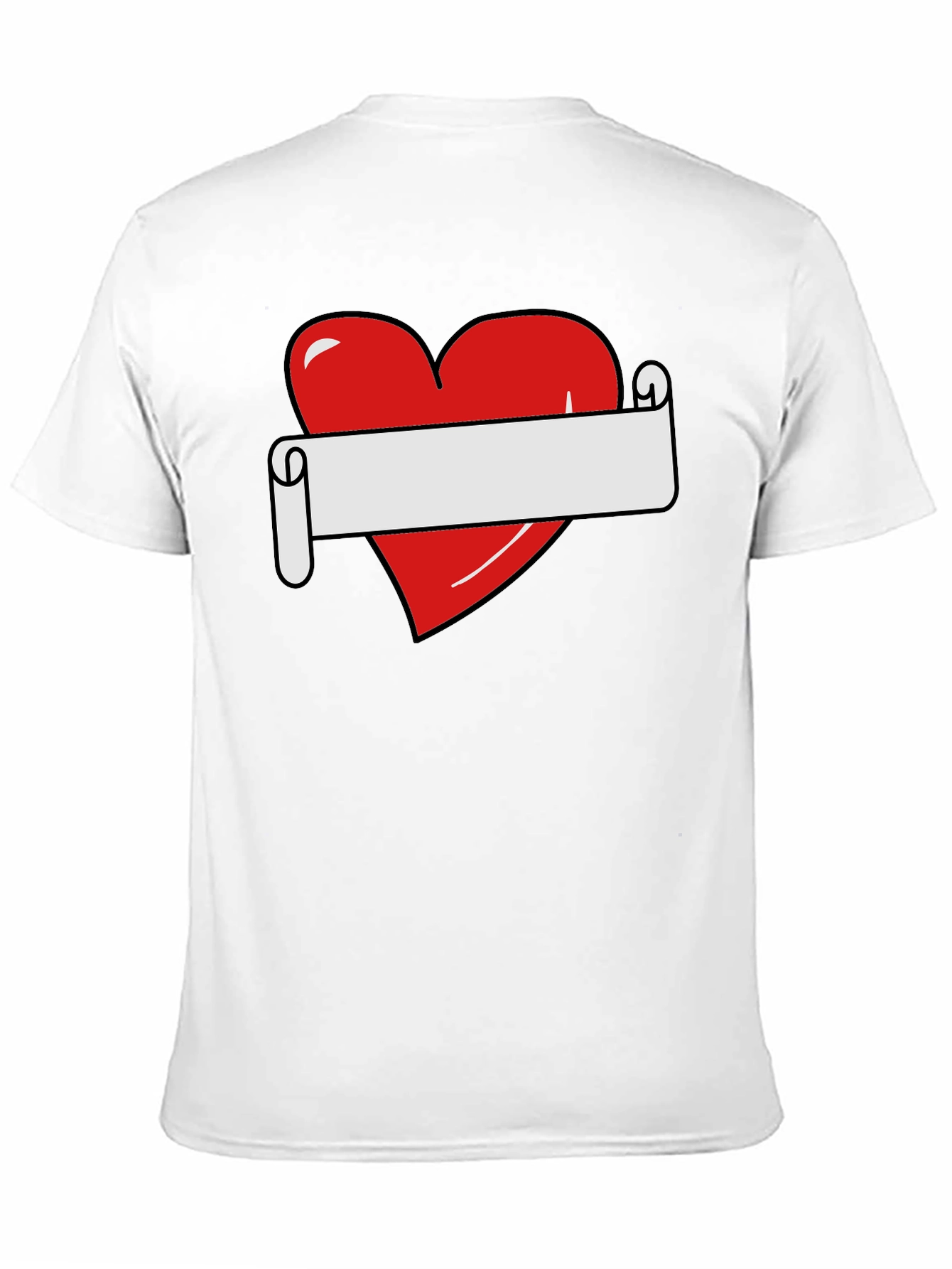 Heart Scroll Graphic Tee - Black