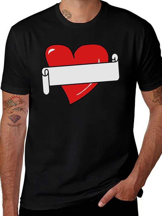 Heart Scroll Graphic Tee - Black