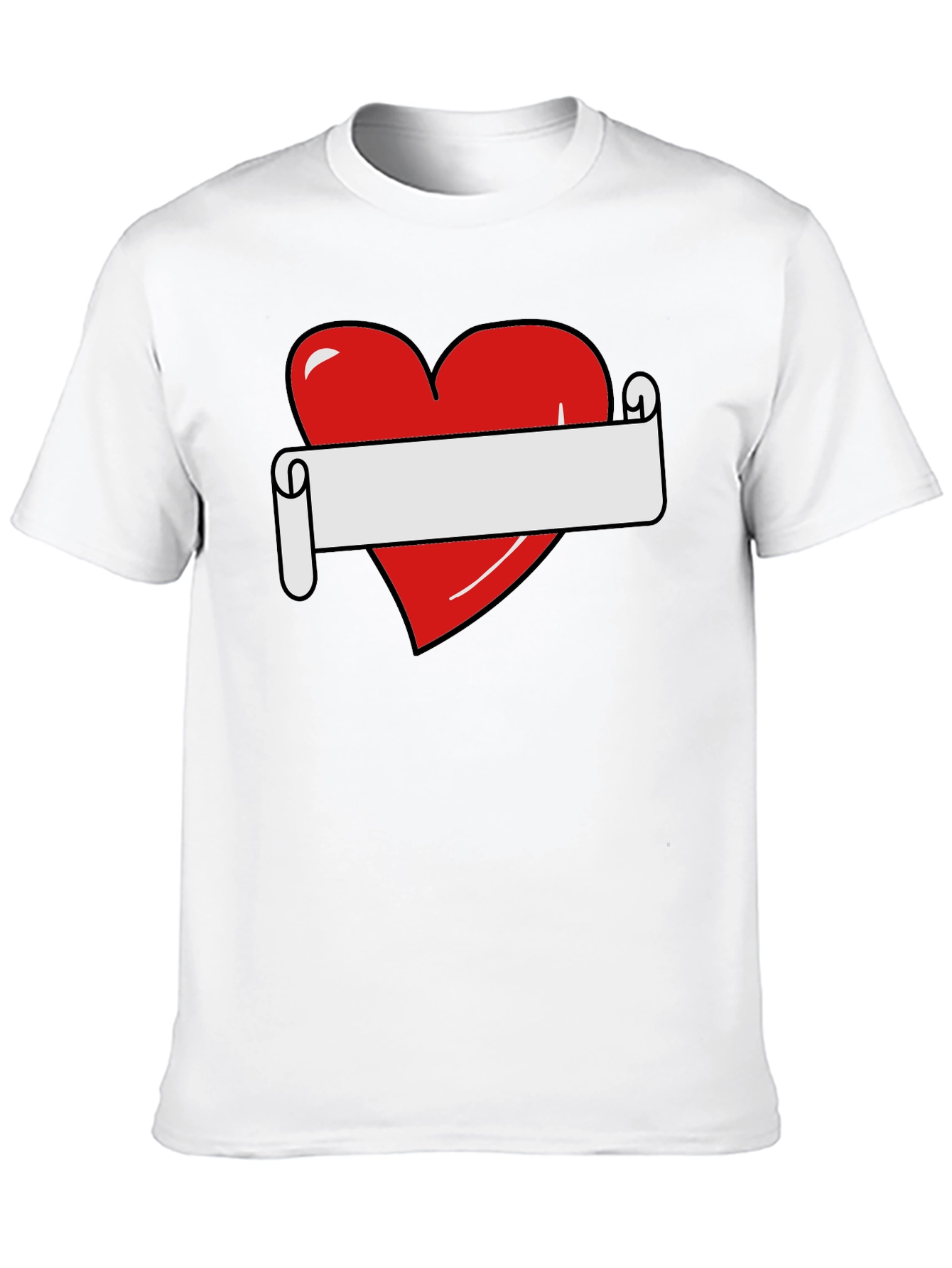 Heart Scroll Graphic Tee - Black