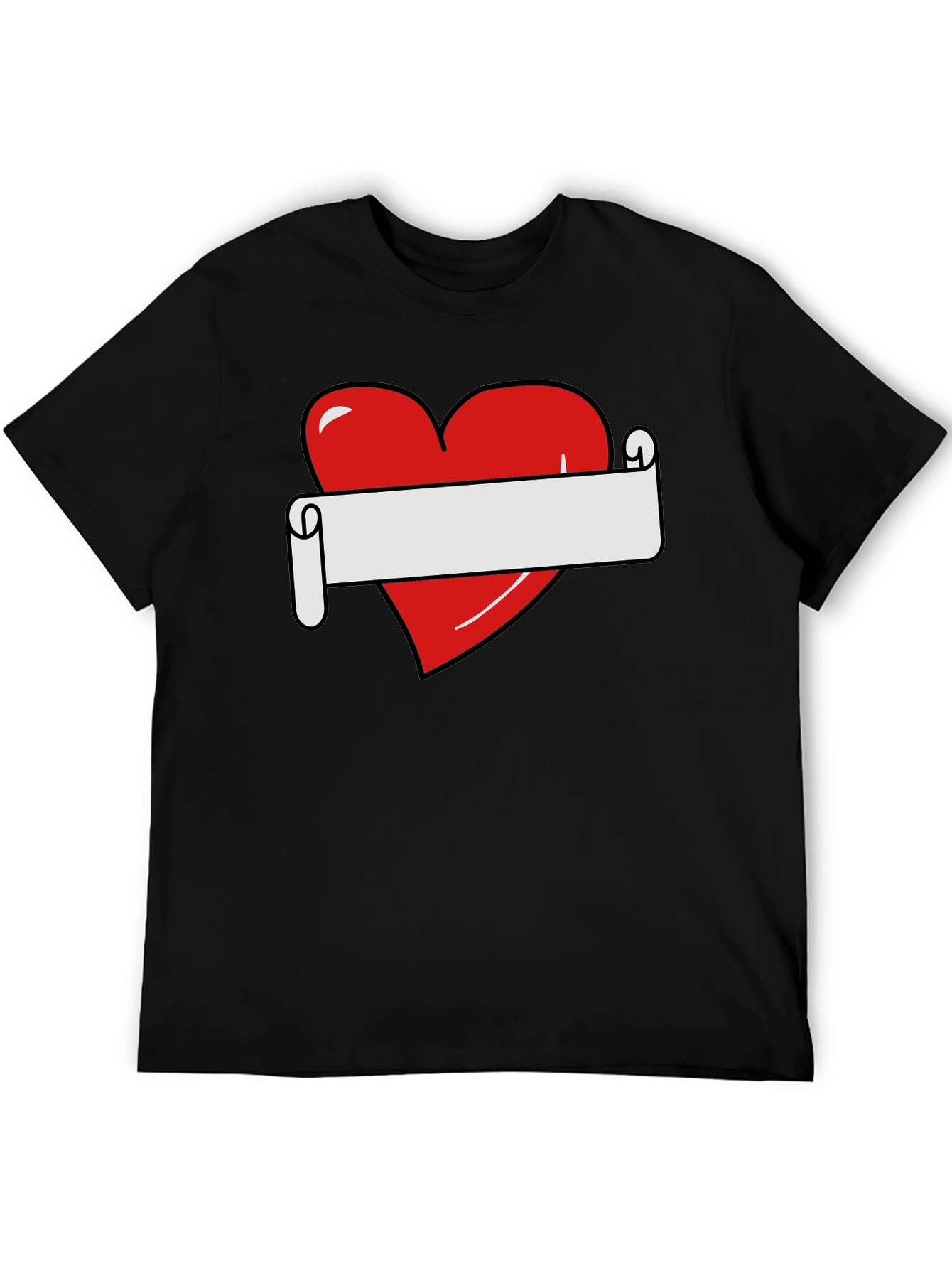 Heart Scroll Graphic Tee - Black