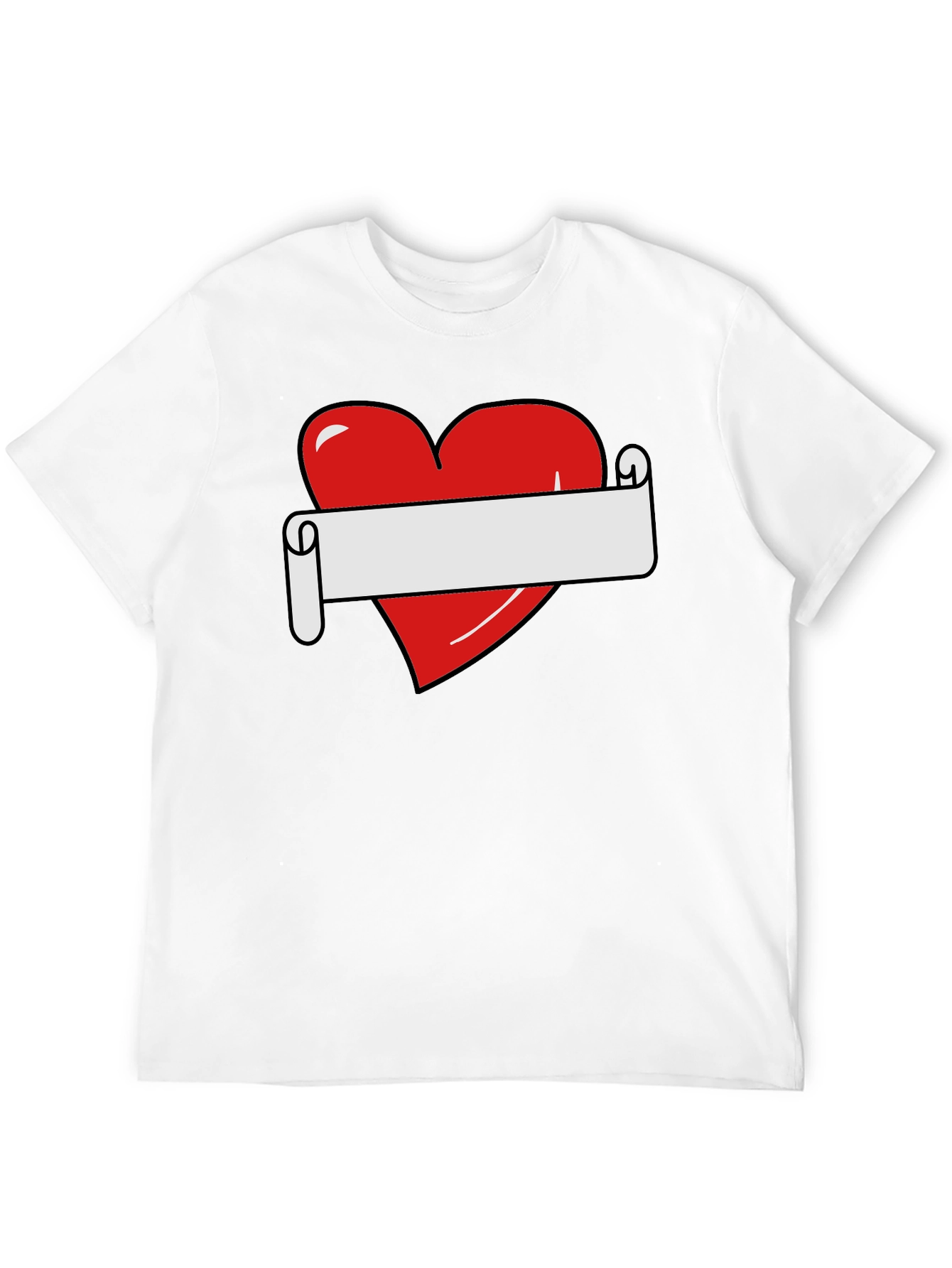 Heart Scroll Graphic Tee - Black