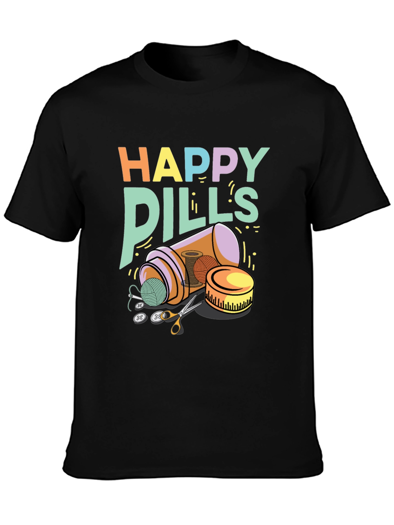 Happy Pills Sewing T-Shirt - Quirky Hobby Tee