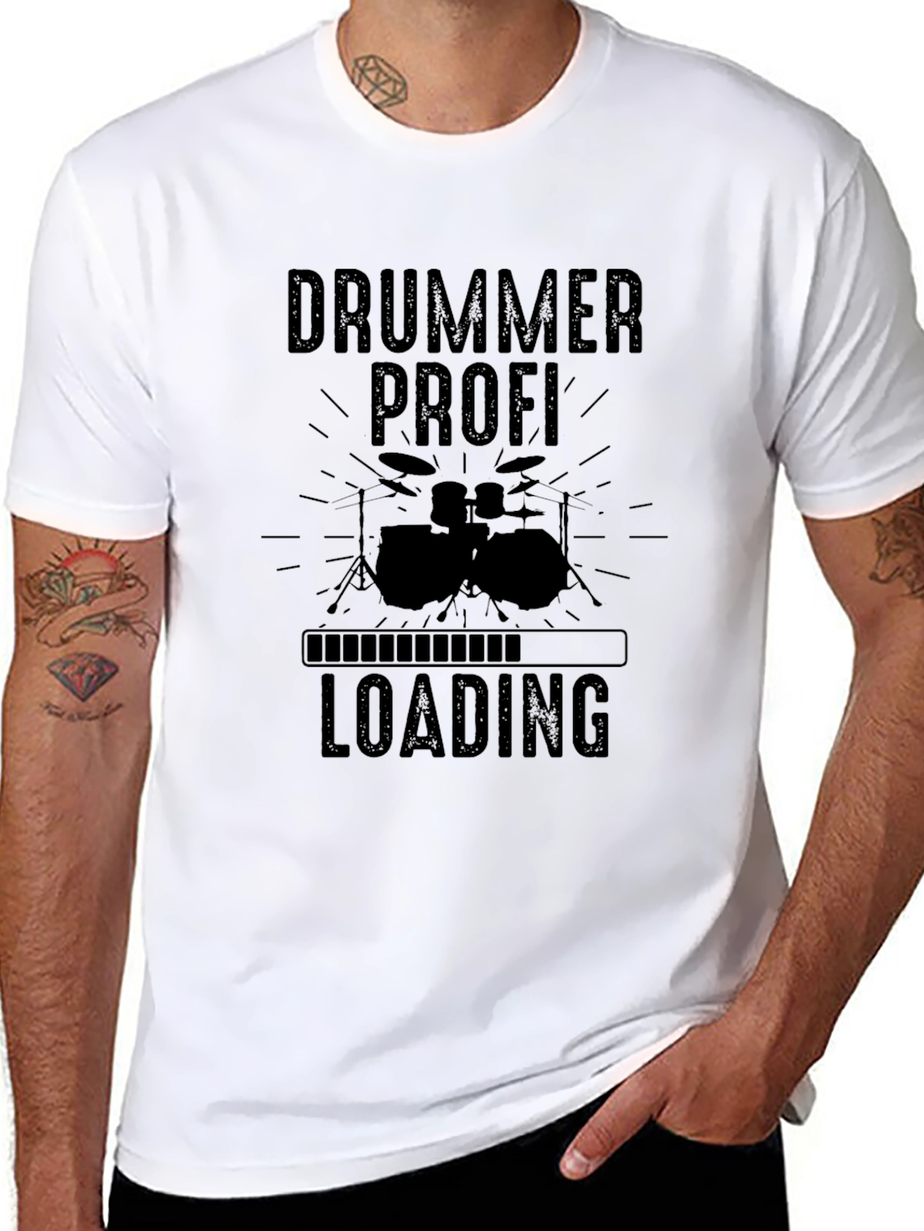 Drummer Profi Loading Black T-Shirt