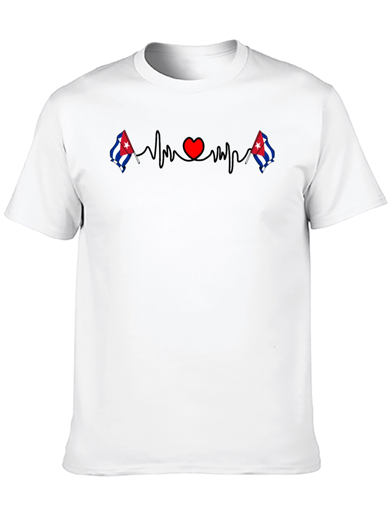 Cuban Heartbeat T-Shirt Cuba Flag Tee
