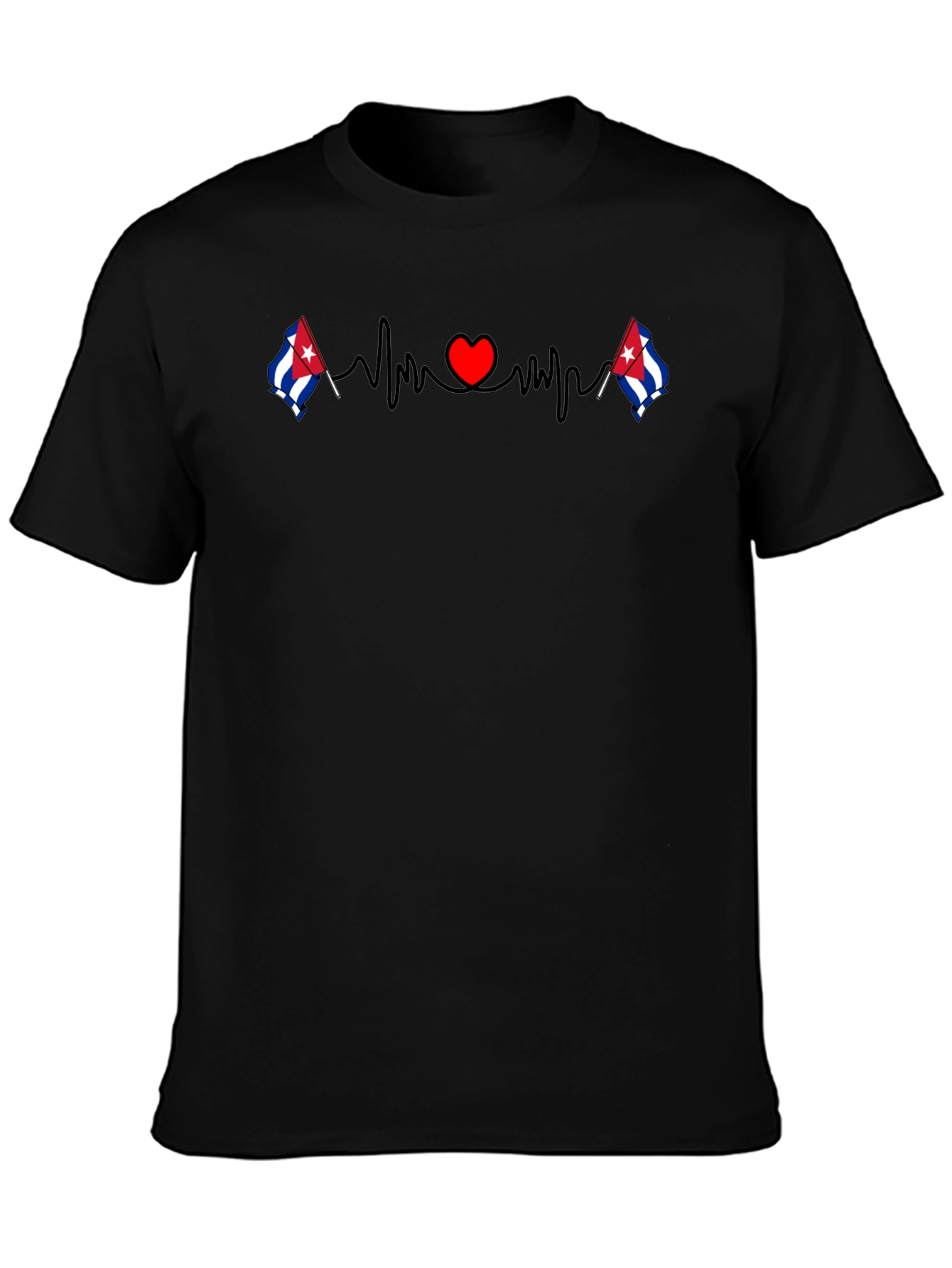 Cuban Heartbeat T-Shirt Cuba Flag Tee