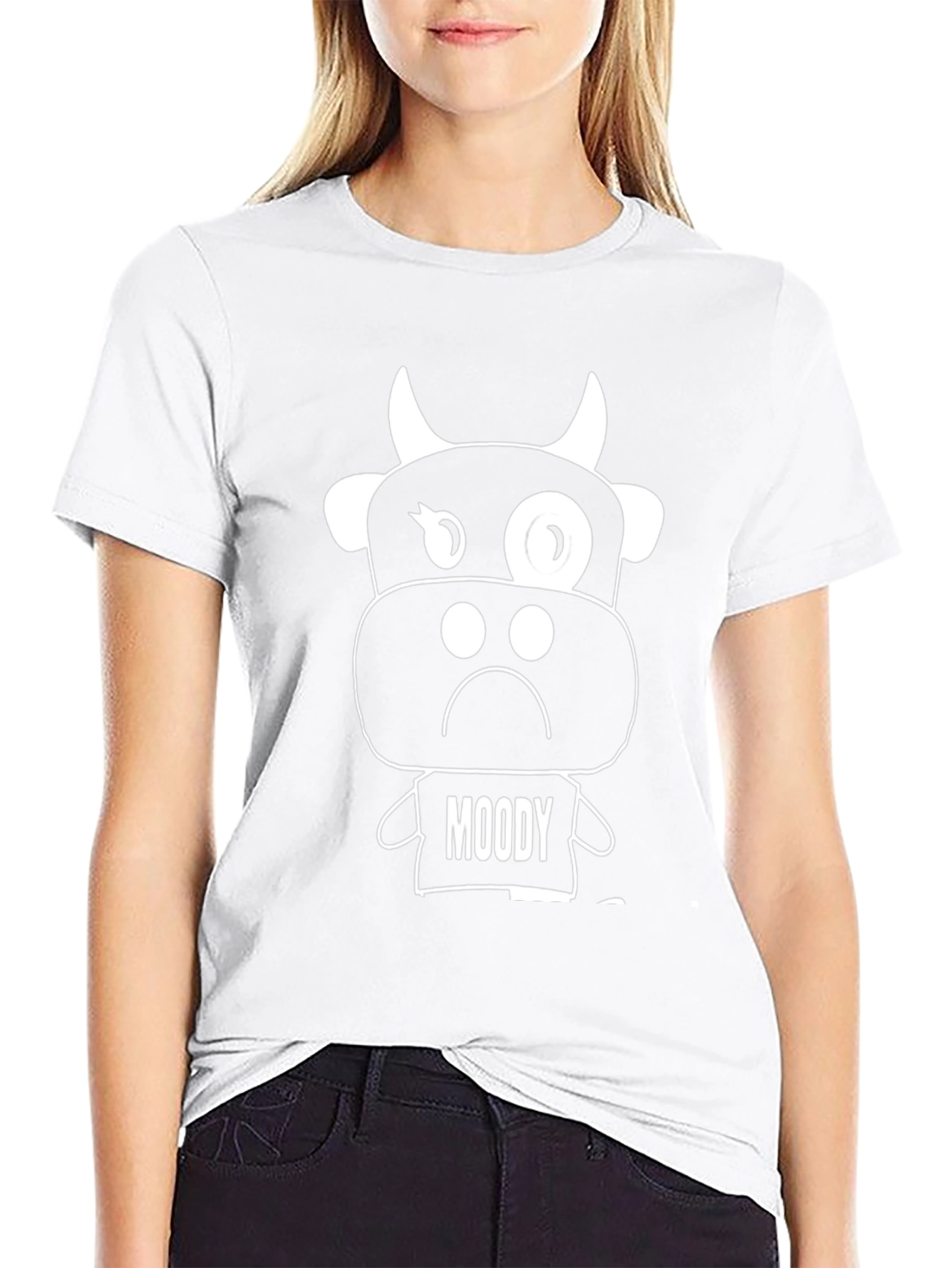 Moody Cow Graphic Tee - Black