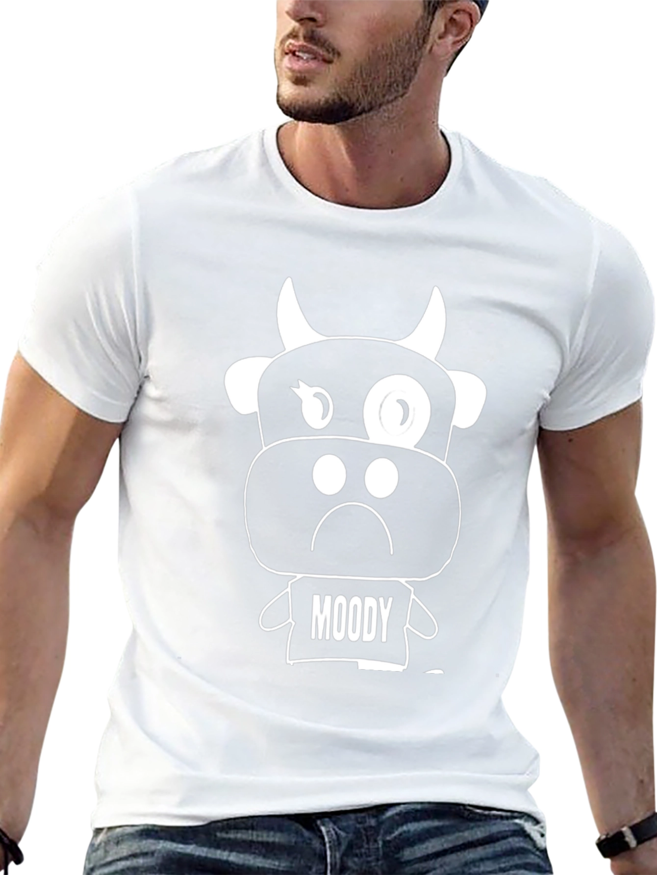 Moody Cow Graphic Tee - Black