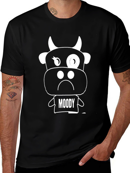 Moody Cow Graphic Tee - Black