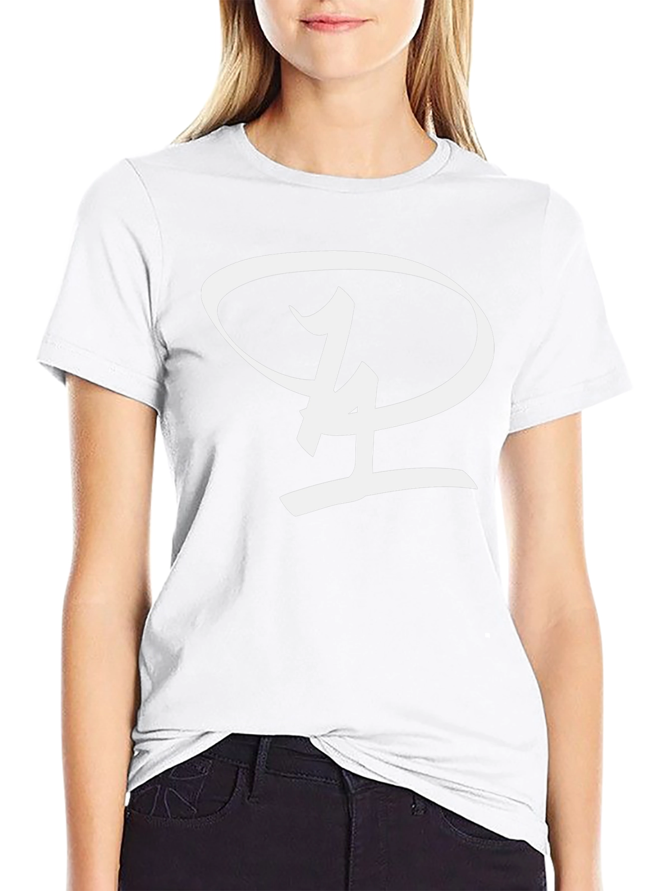 Black T-Shirt with Unique Oval Logo