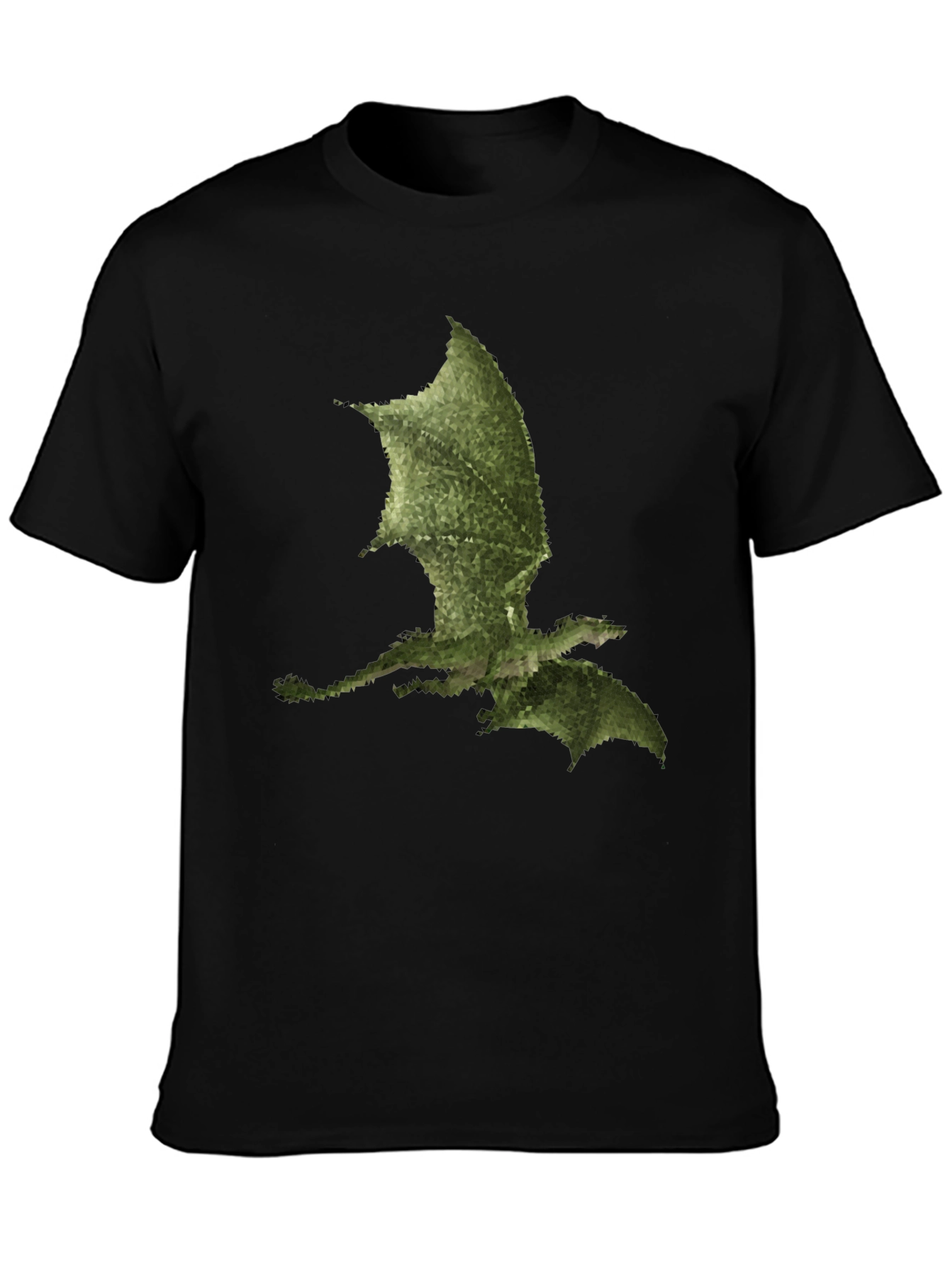 Mens Black Dragon Print Tee