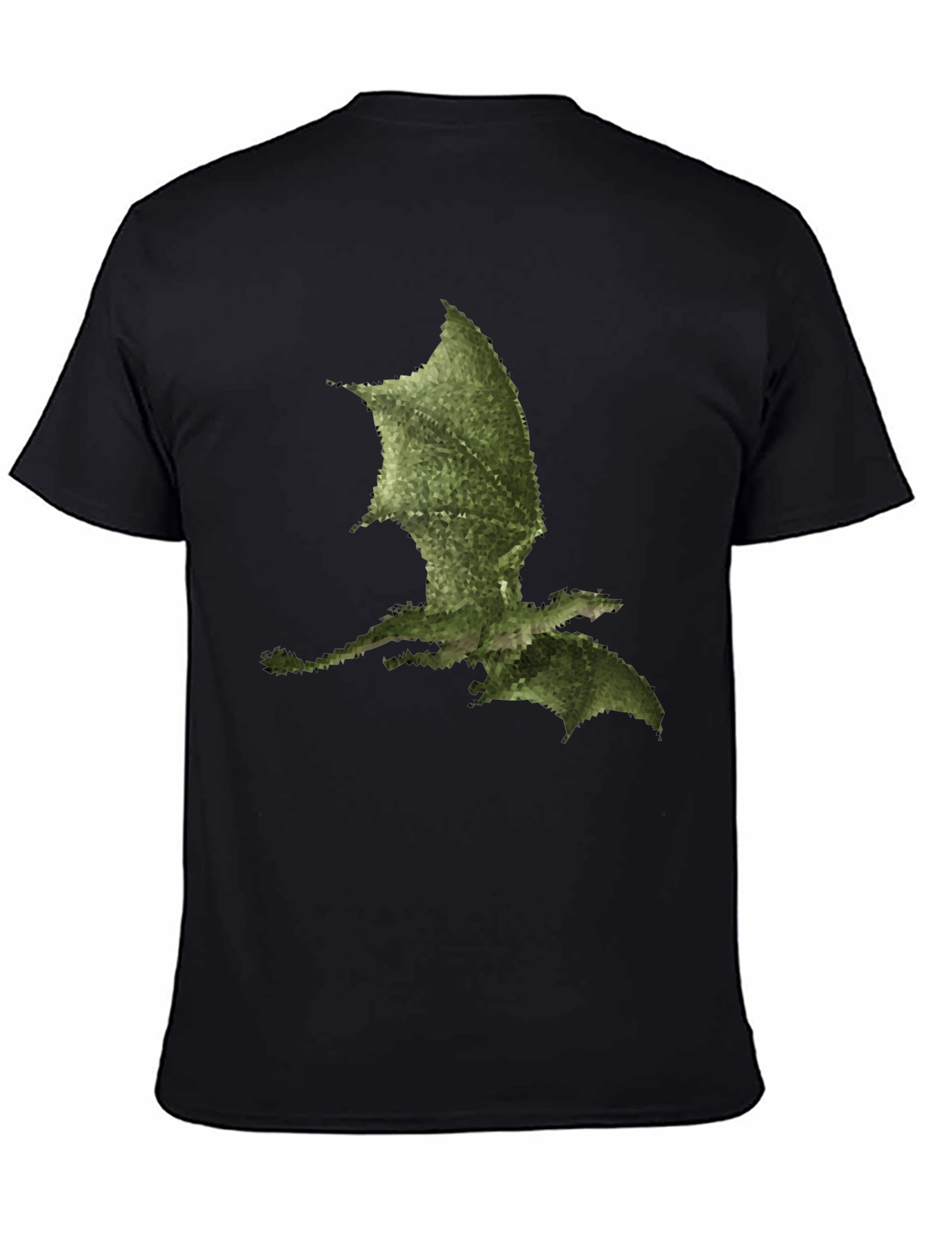 Mens Black Dragon Print Tee