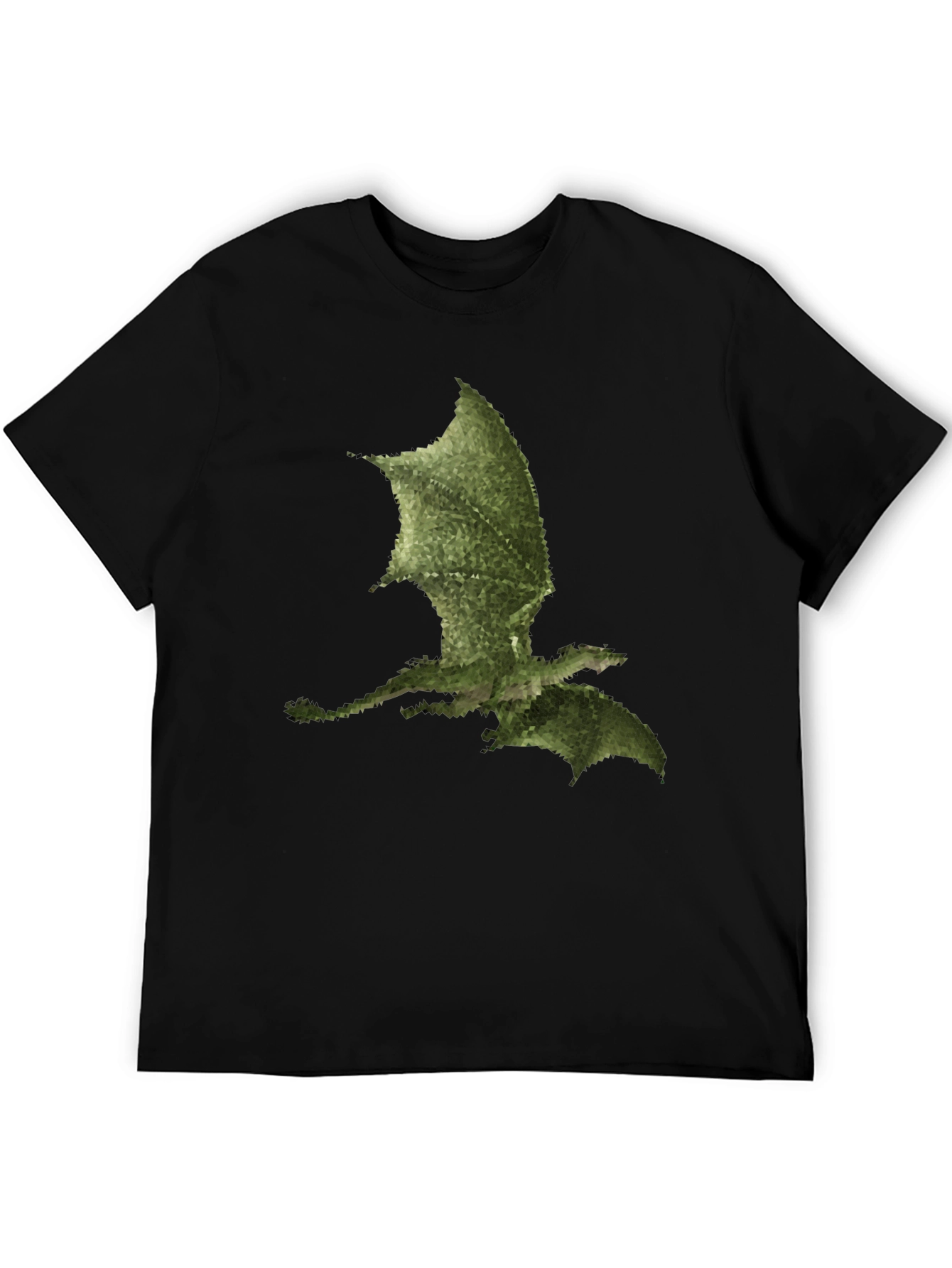 Mens Black Dragon Print Tee