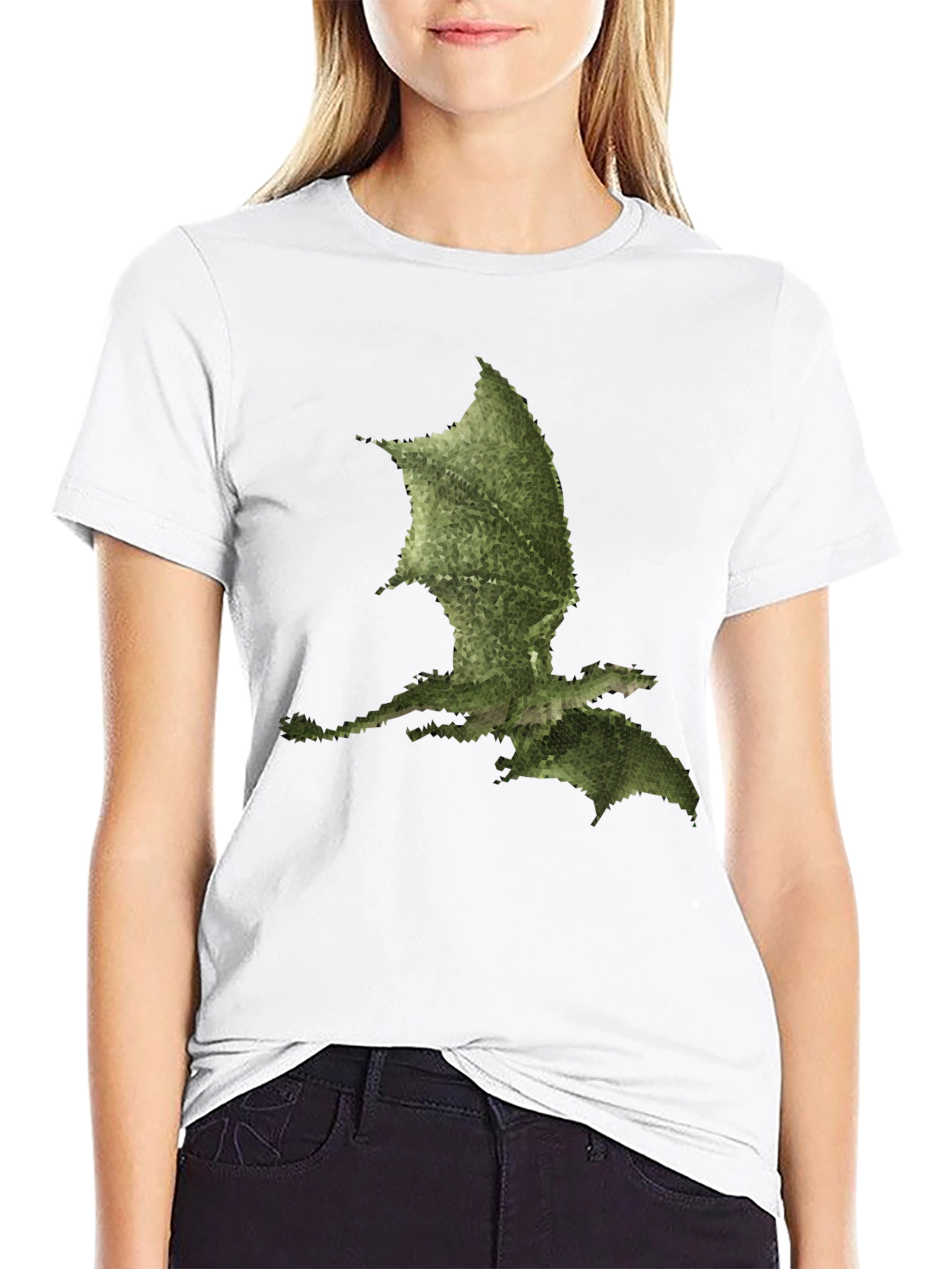 Mens Black Dragon Print Tee
