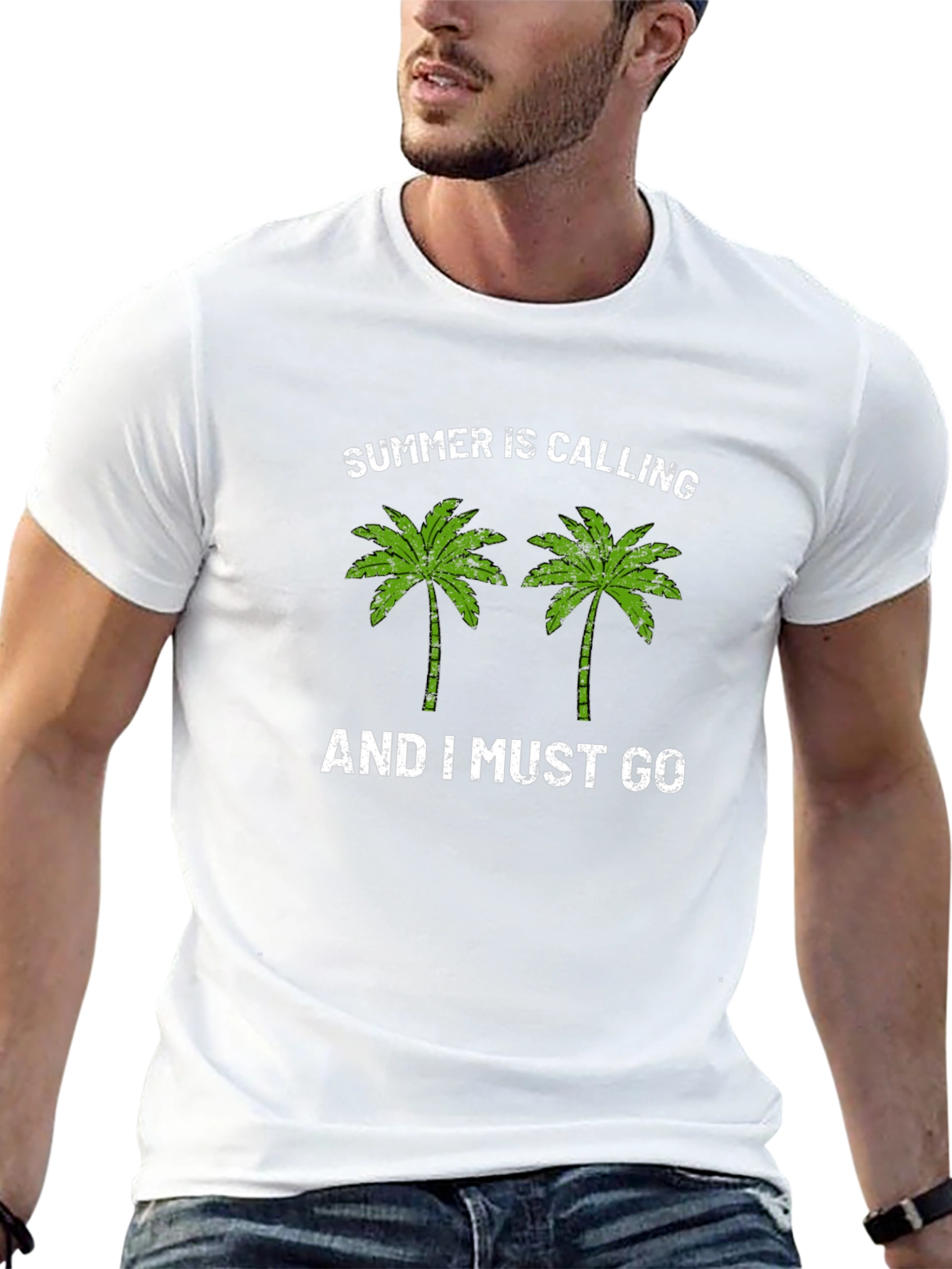 Summer Calling Palm Tree Graphic T-Shirt