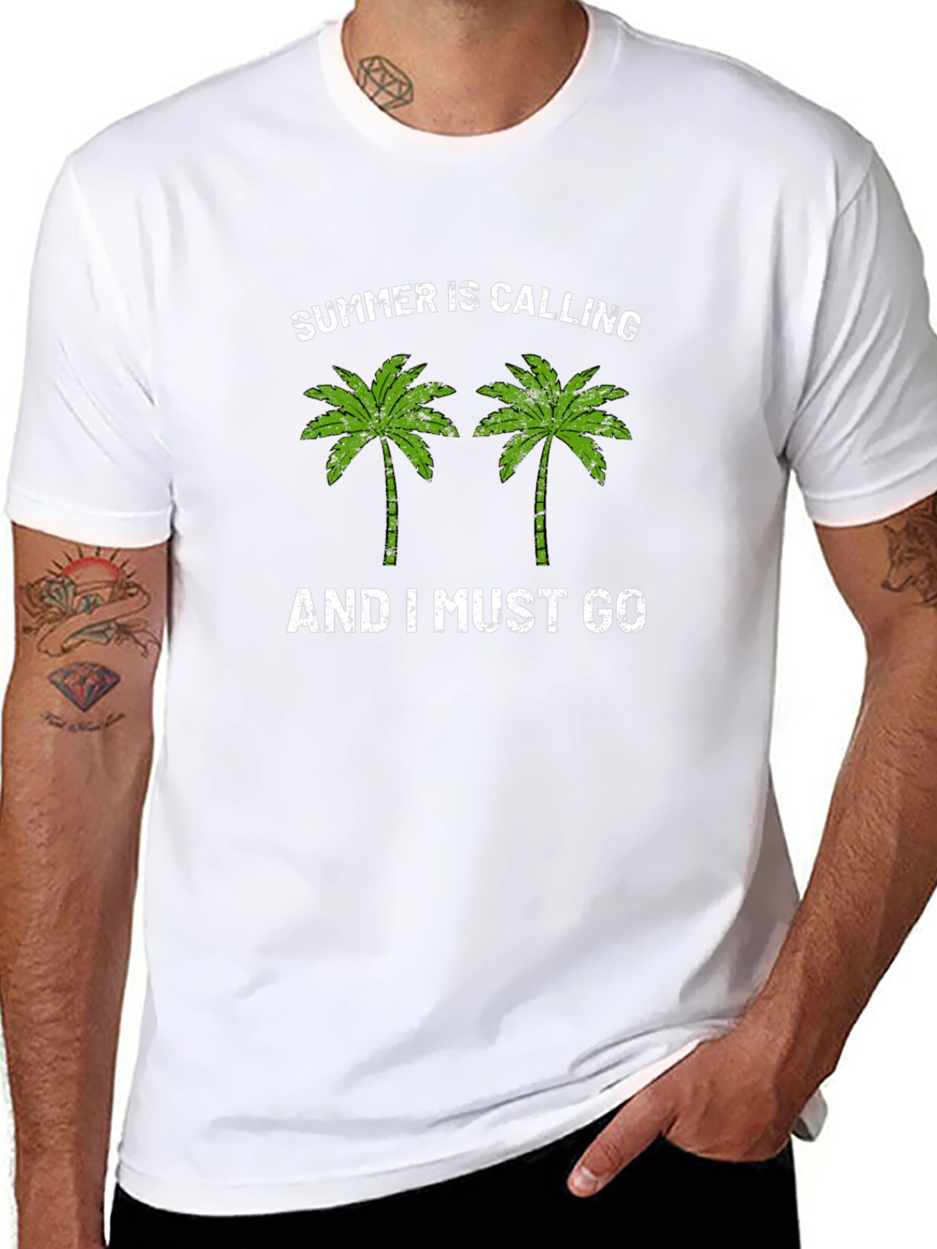 Summer Calling Palm Tree Graphic T-Shirt