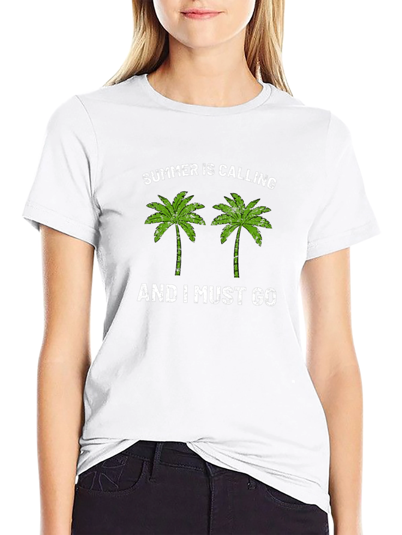 Summer Calling Palm Tree Graphic T-Shirt