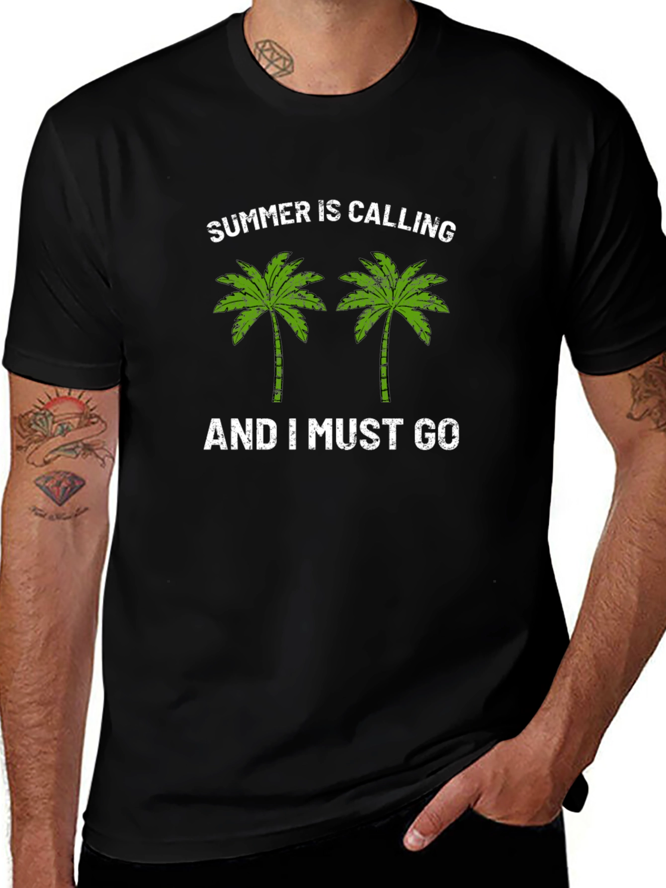 Summer Calling Palm Tree Graphic T-Shirt