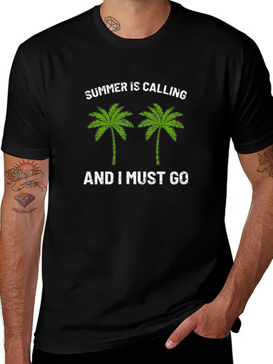 Summer Calling Palm Tree Graphic T-Shirt