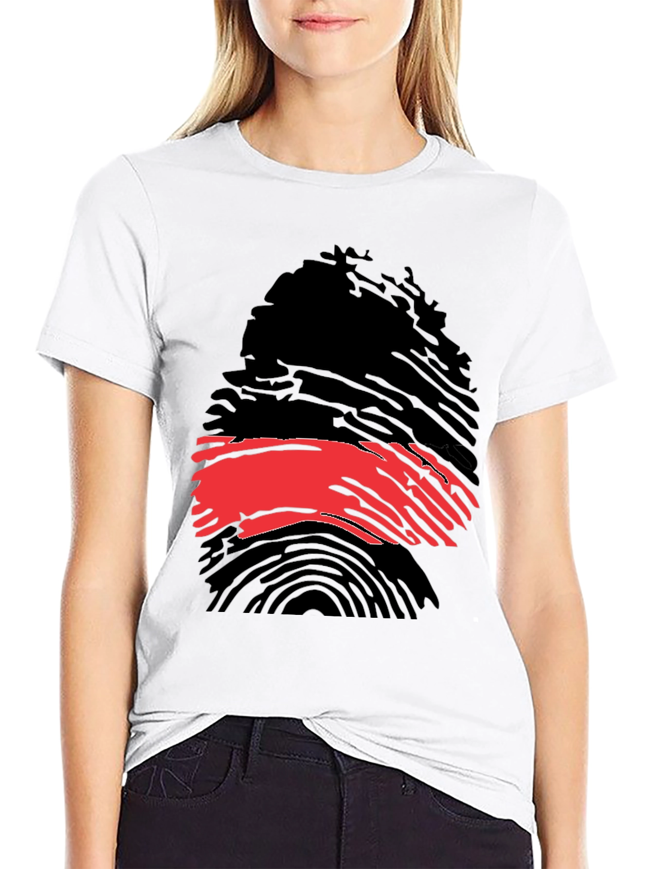 Fingerprint Flag Graphic Tee - Soft Cotton Blend